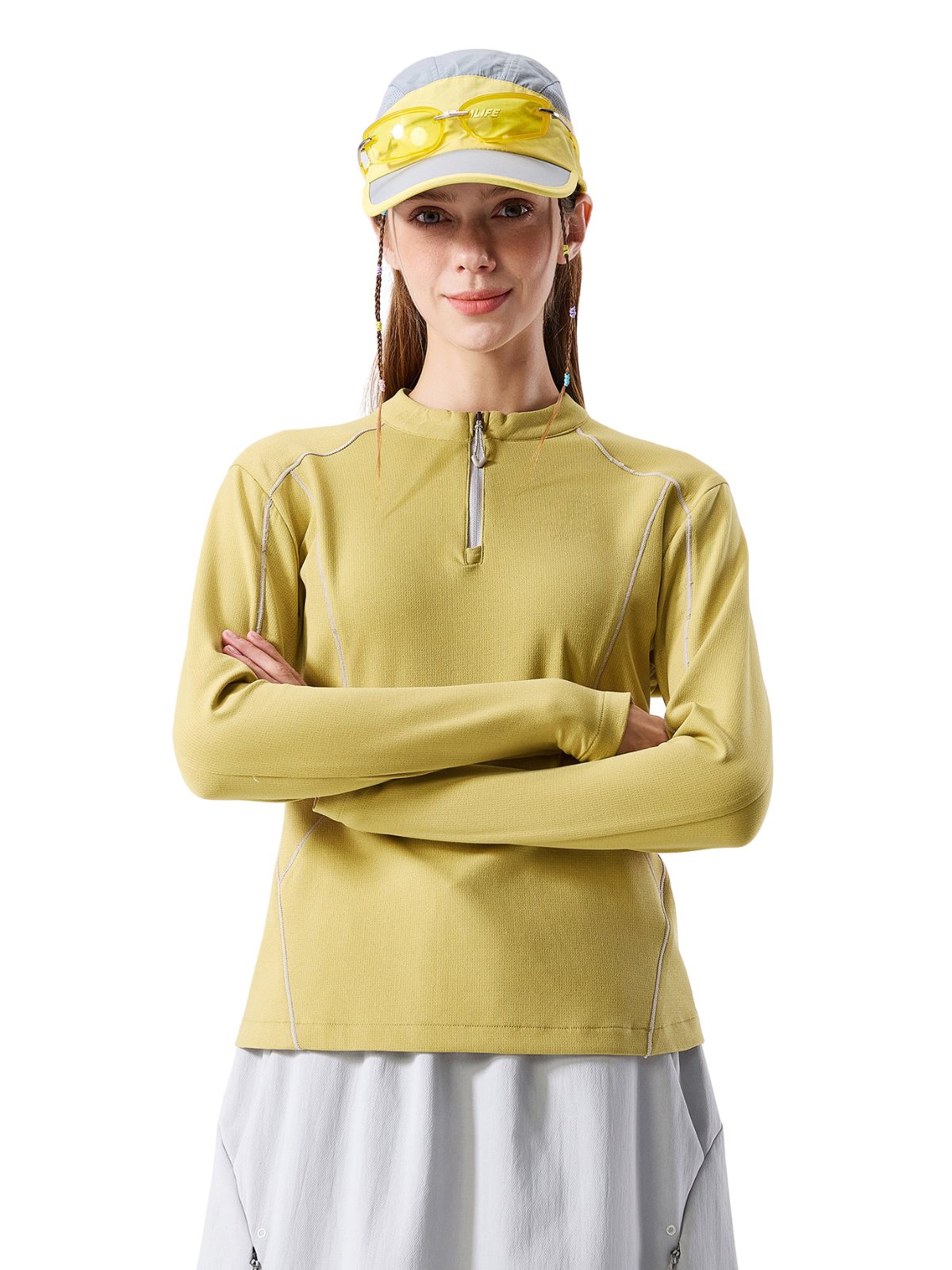 HawkTract - Women's UPF 50+ Antibacterial Quick-Dry Half-Zip T-Shirt