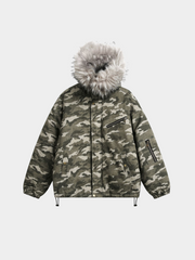 BoulderBase - Women's Camo Fur Collar Cotton Jacket GONGGAR SPORTS