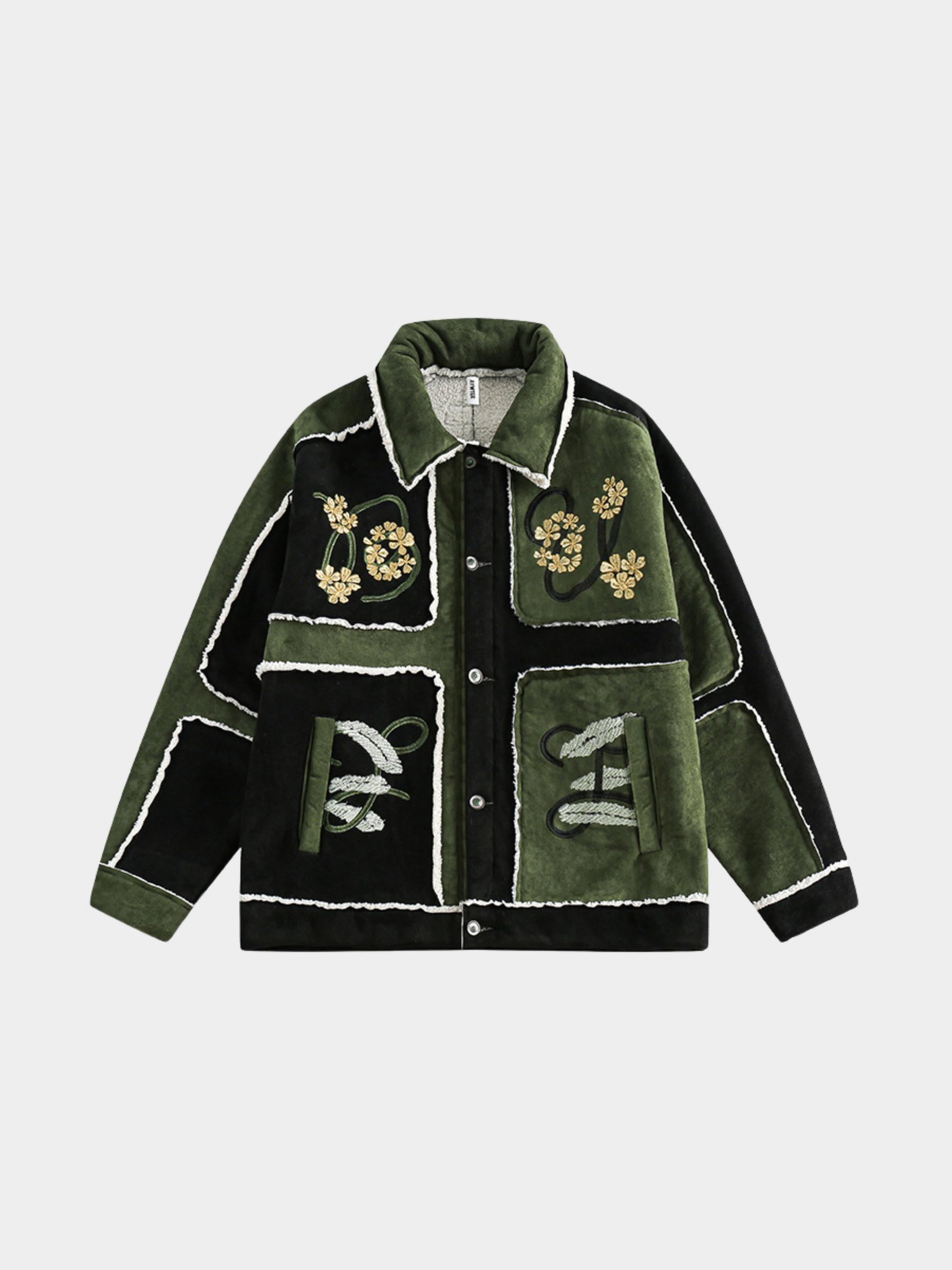 Boulderlight - Women's Floral Embroidered Sherpa Patchwork Jacket GONGGAR SPORTS