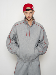 Emberthrone - Men's High-Neck Sweatshirt & Curved-Leg Jogger Set