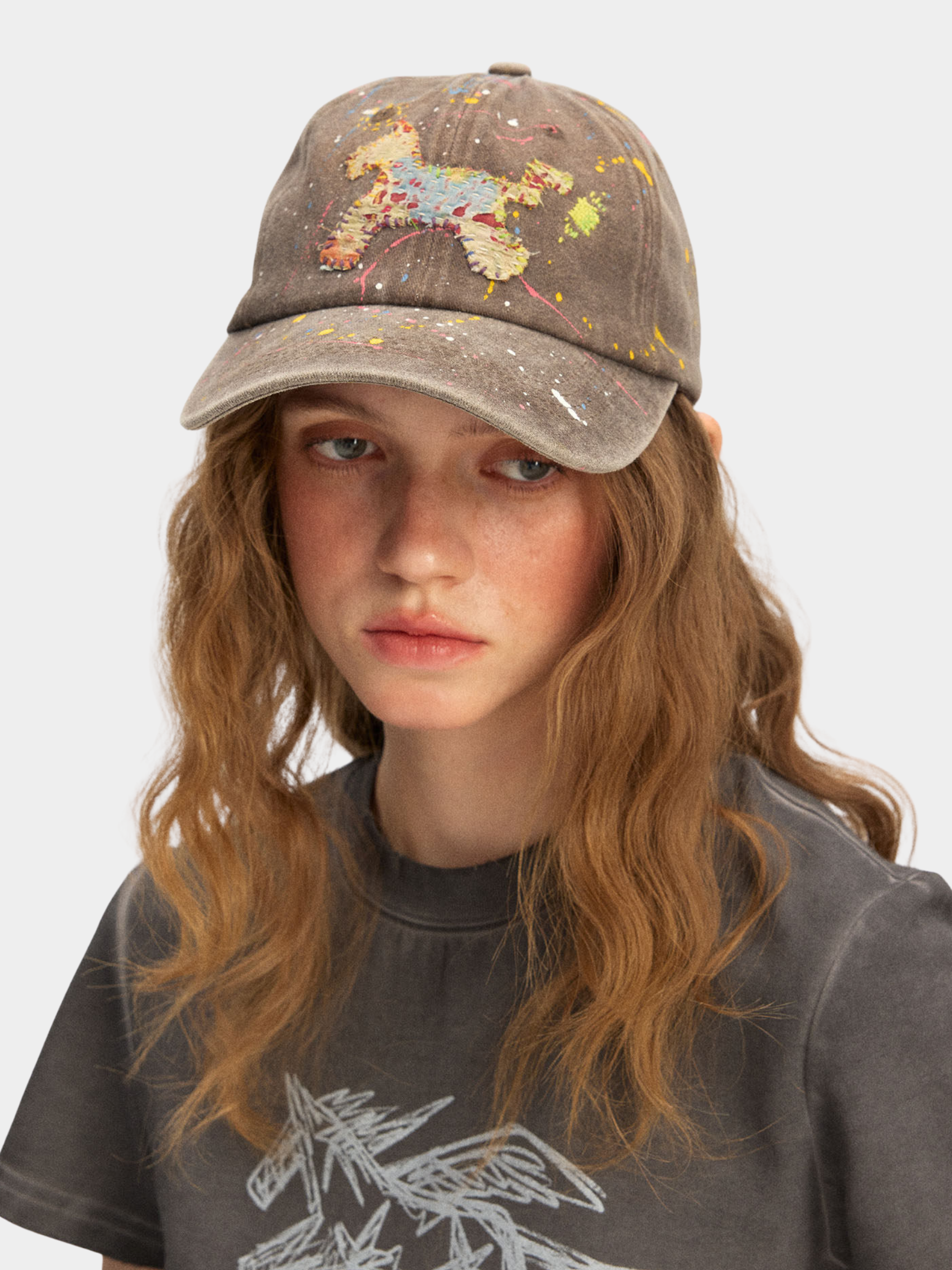 ArtSway - Hand-Embroidered Splatter Wash Baseball Cap