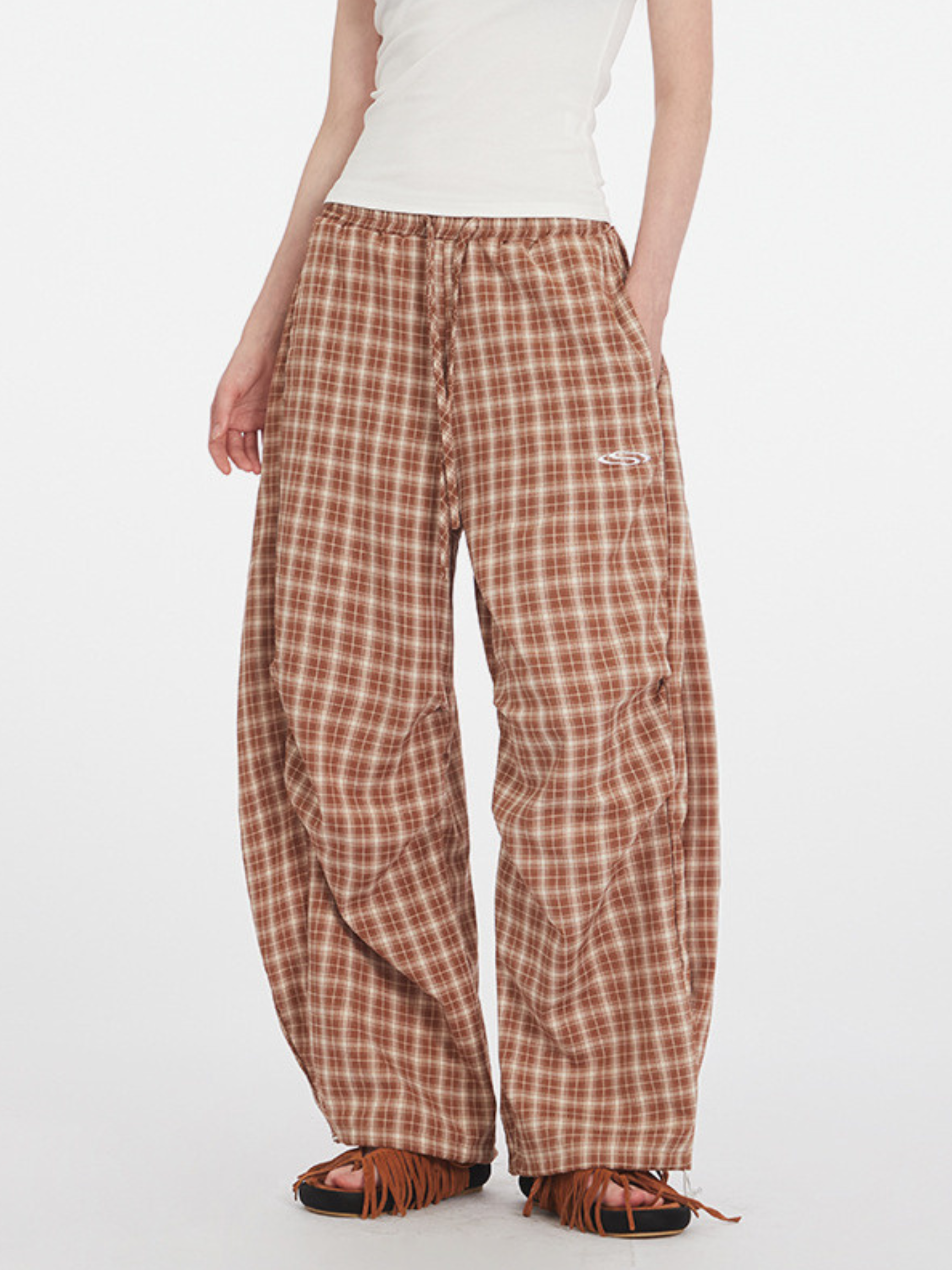 FlexMove - Women's Plaid Straight-Leg Wide-Leg Pants
