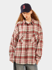 Ironmist - Unisex Brushed Plaid Long Sleeve Shirt
