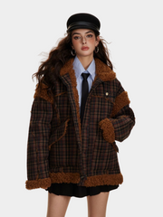 RavenCase - Women‘s Plaid Panel Sherpa-Lined Jacket GONGGAR SPORTS