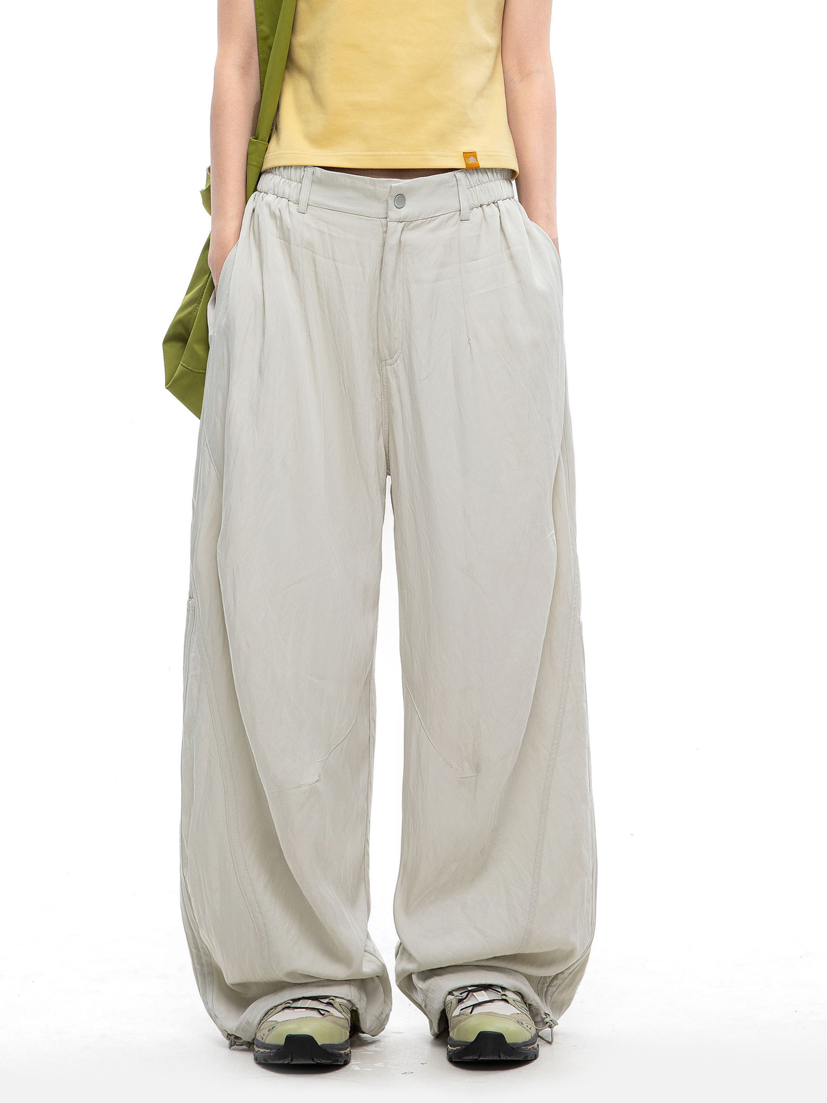 EchoNest - Women's Lightweight Straight-Leg Cargo Parachute Pants