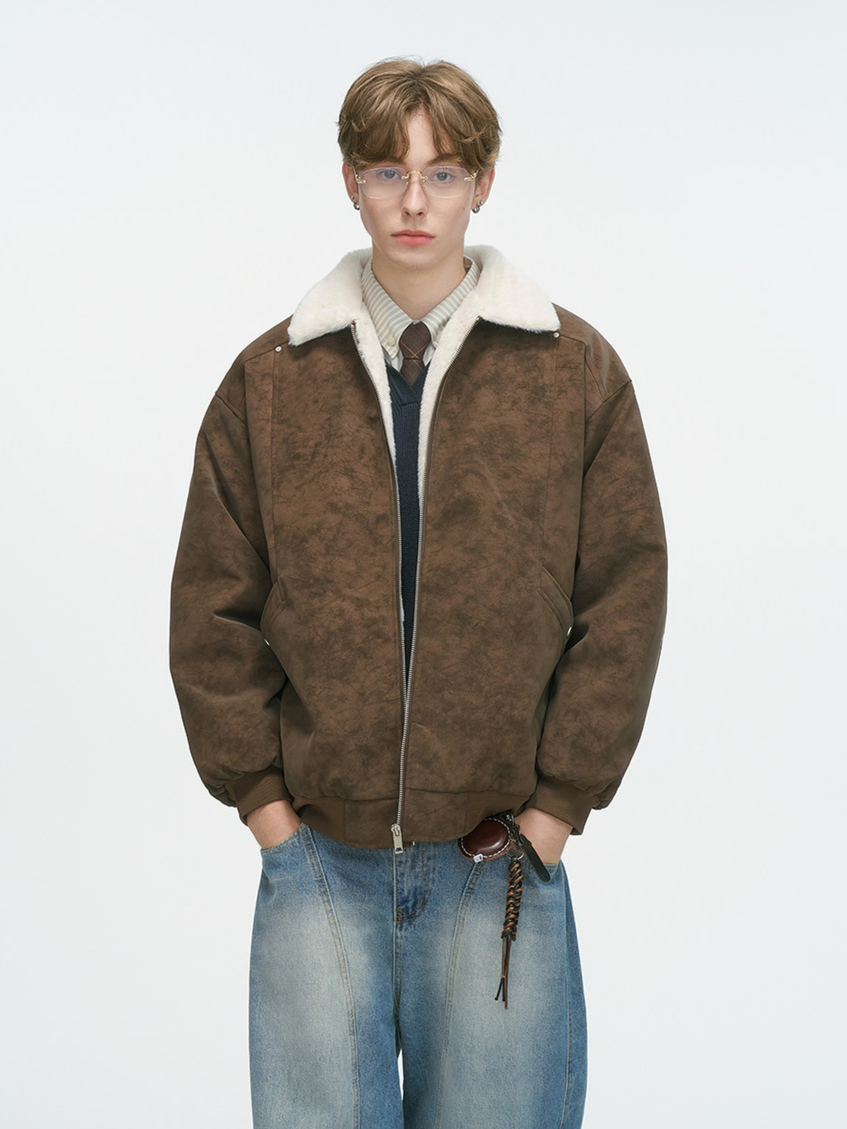 Ironpath - Men's Shearling-Lined PU Leather Insulated Jacket