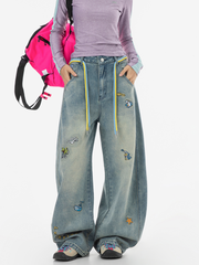 Expeditionary - Women's Playful Embroidered Straight Washed Denim Jeans