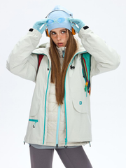 Emberpike - Unisex Color-Block Water-Repellent Adjustable Utility Jacket