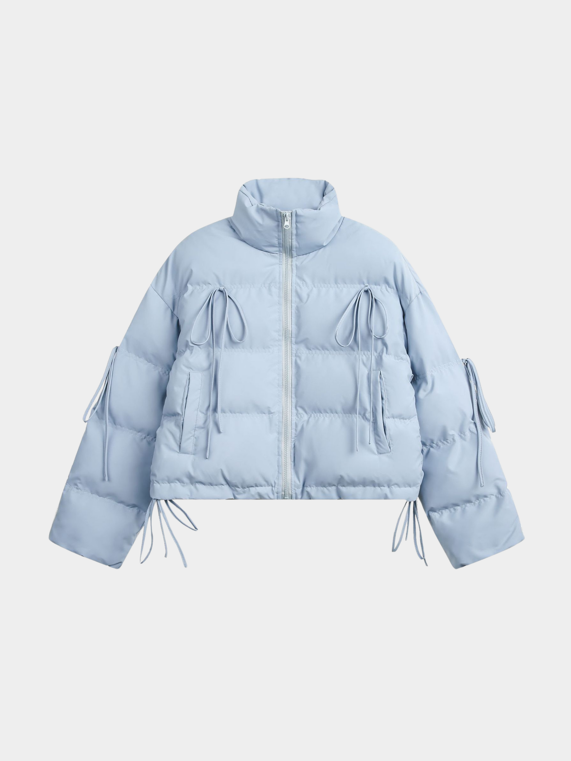 RavenMark - Women‘s Tassel Tie-Front Short Padded Jacket GONGGAR SPORTS