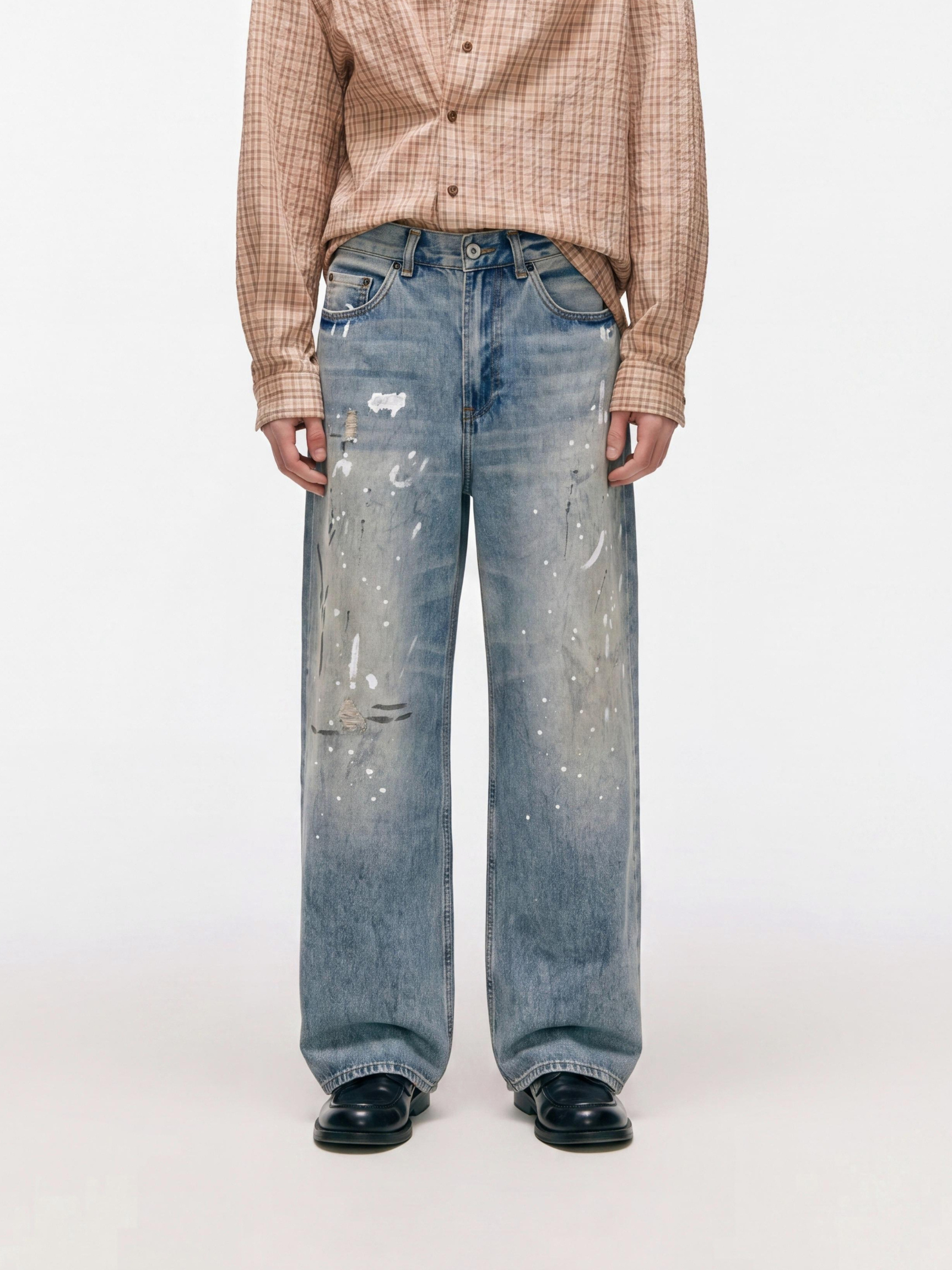 DryClip - Men's Paint-Splatter Distressed Denim Jeans