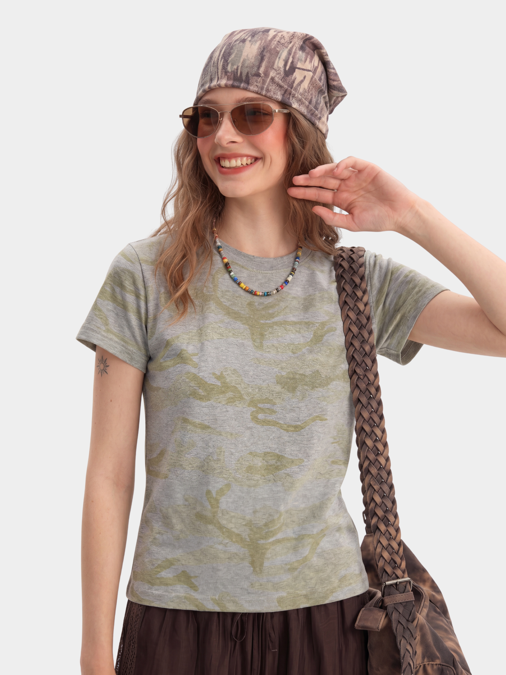 LilySoft - Women's Tie-Dye Cropped Fitted Cotton T-Shirt