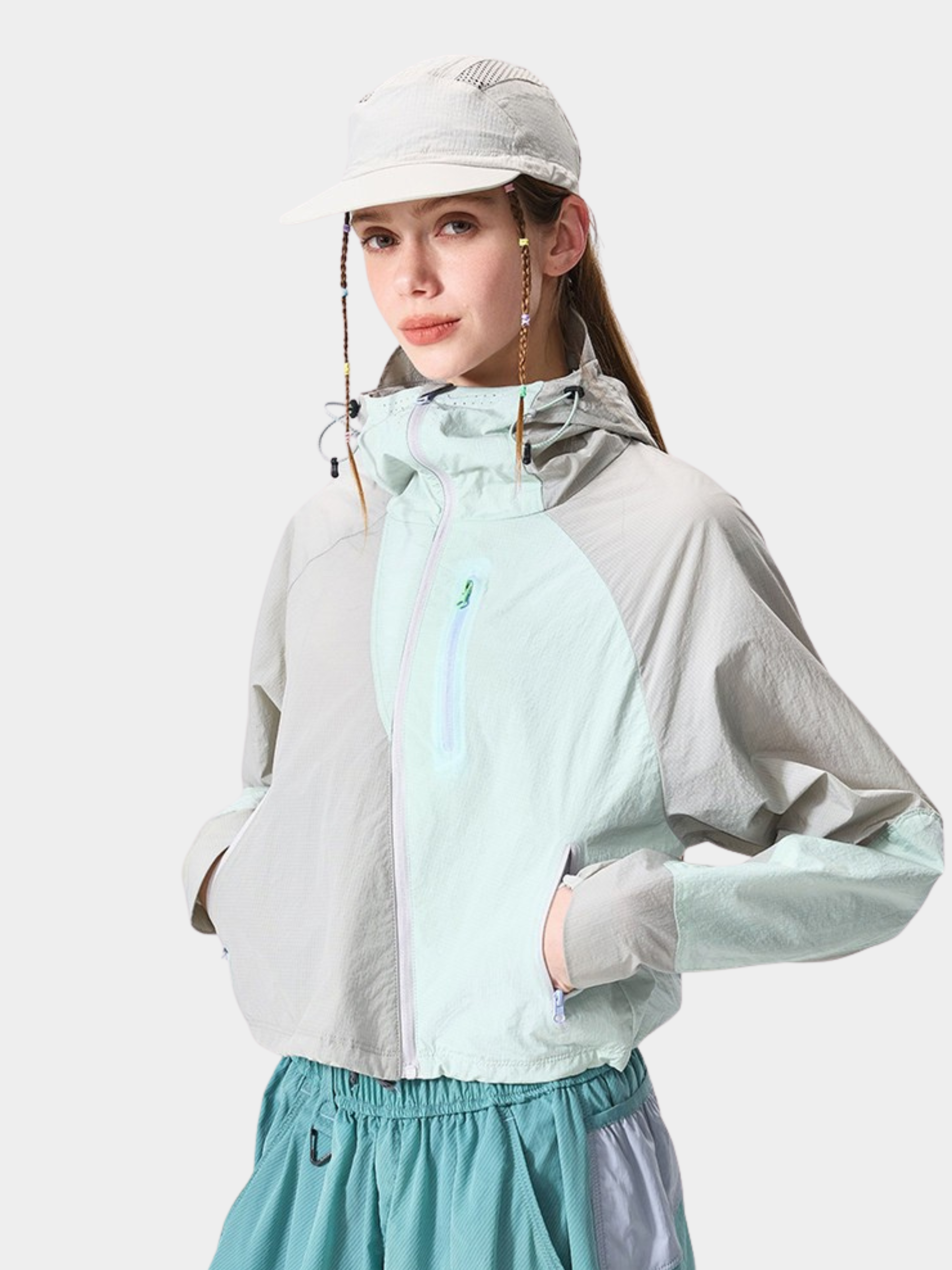 FrostFold - Women's UPF50+ Cropped Hooded Sun Protection Jacket