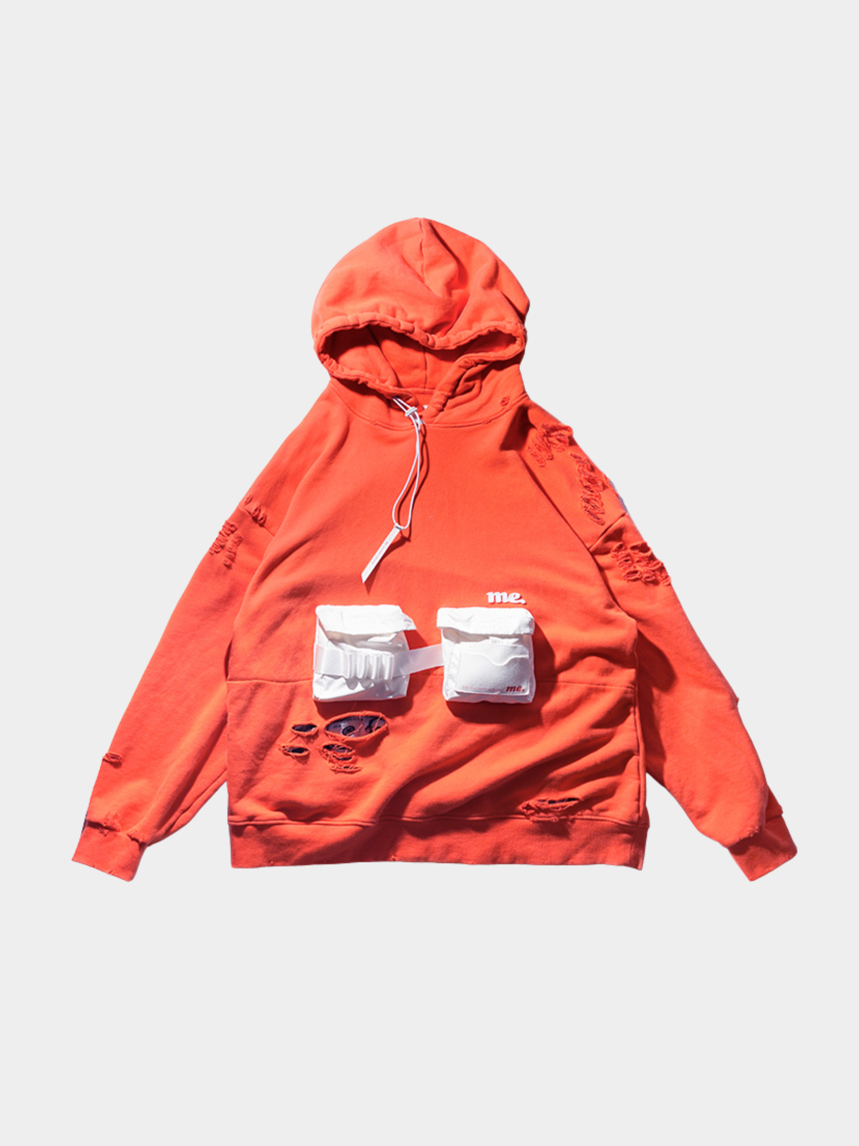HeatLamp - Men's Washed Distressed Embroidered Pocket Hoodie
