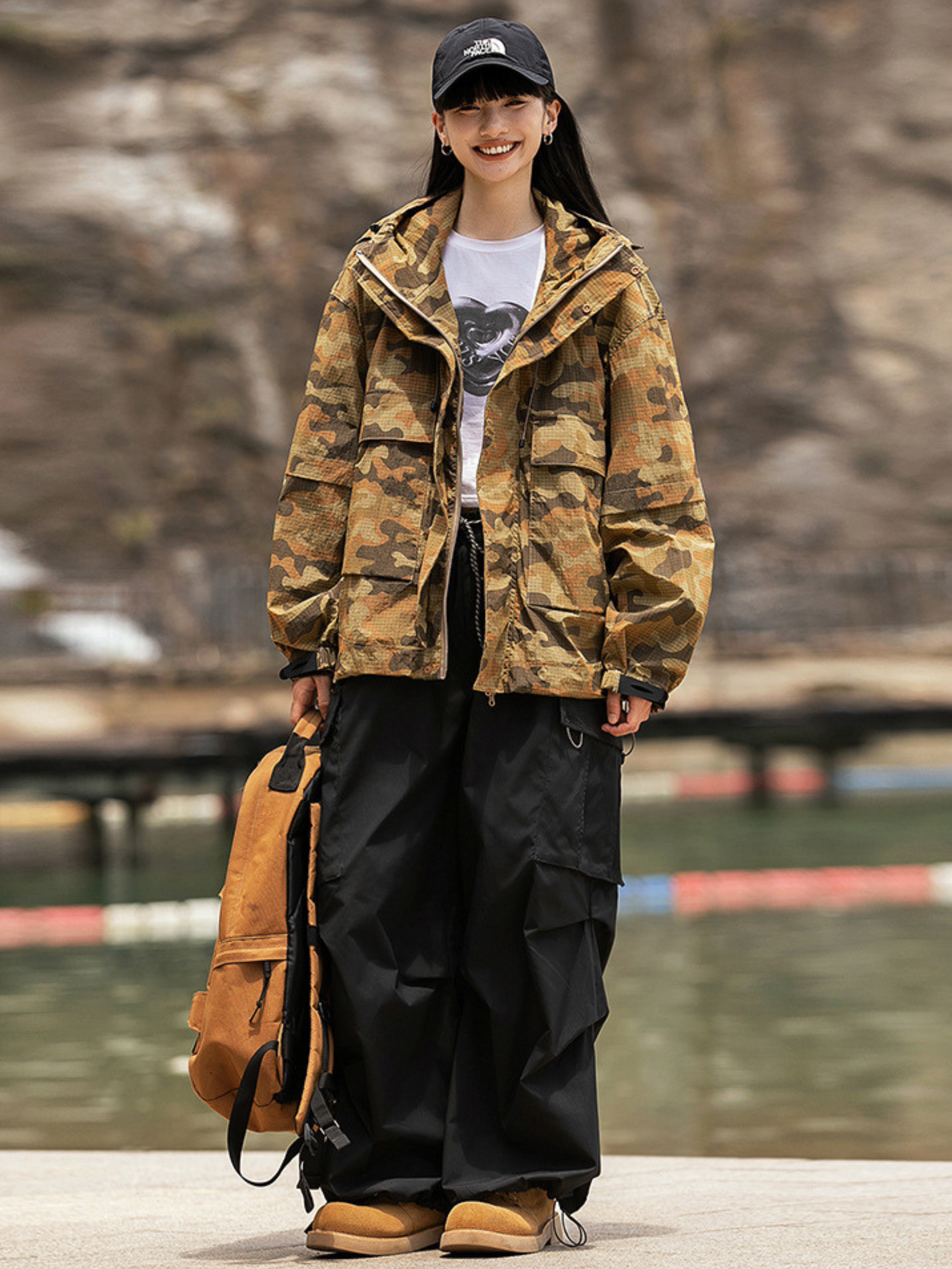 EagleScope - Unisex Retro Utility Embroidered Cargo Pants with Adjustable Hem GONGGAR SPORTS
