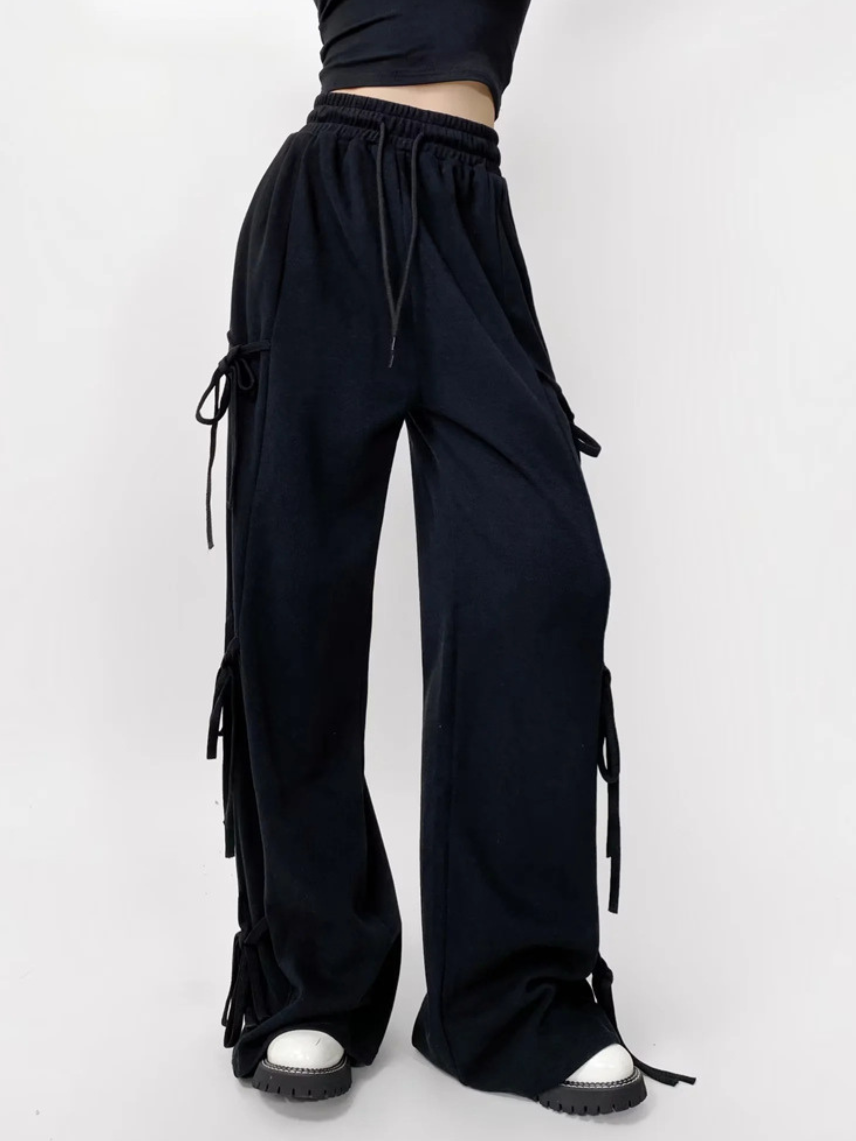 ThornPort - Women's Elastic Waist Butterfly Bow Loose Pants