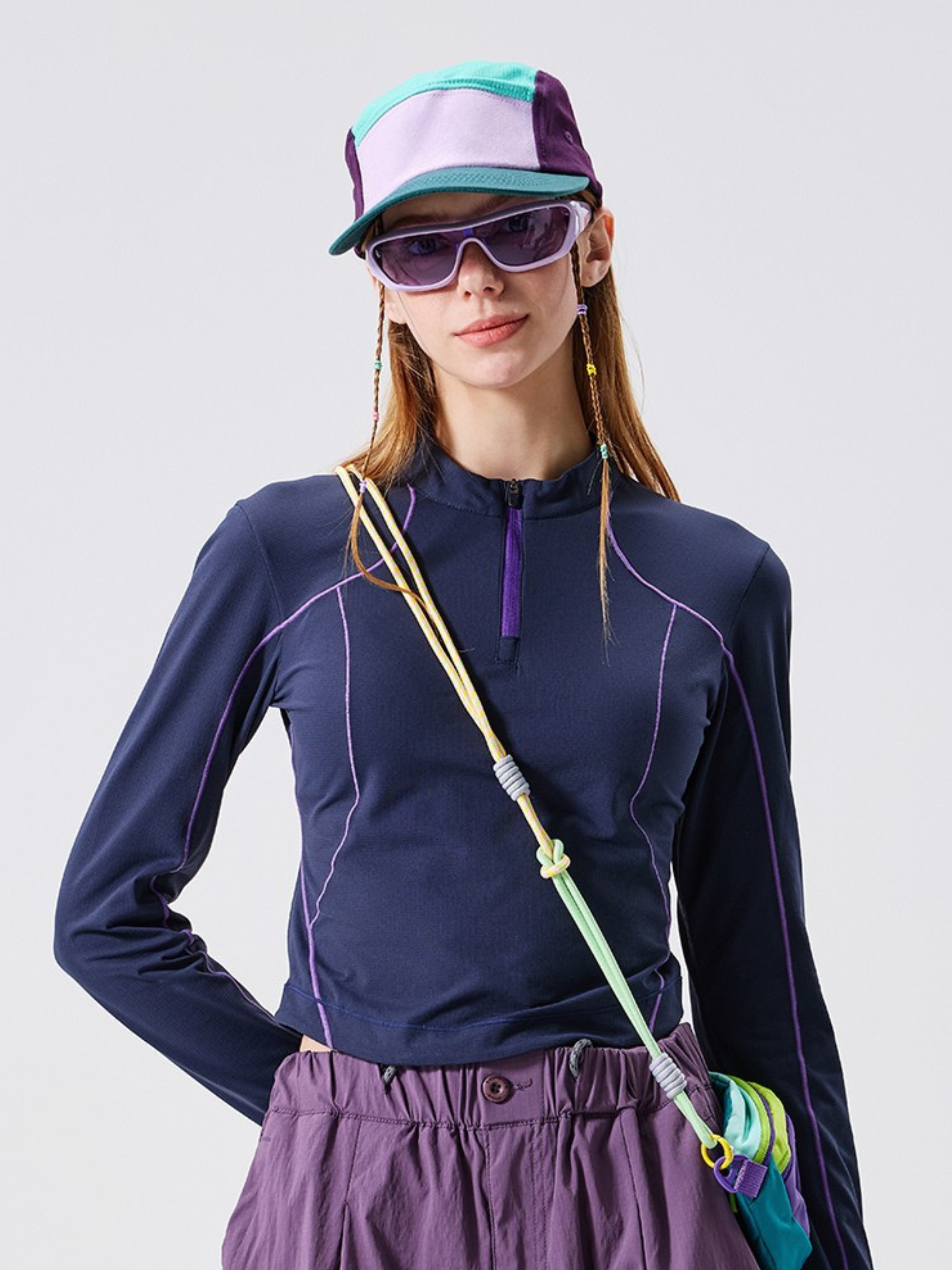 Frostthorn - Women's Half-Zip Mock Neck Yoga & Training Long Sleeve Tee