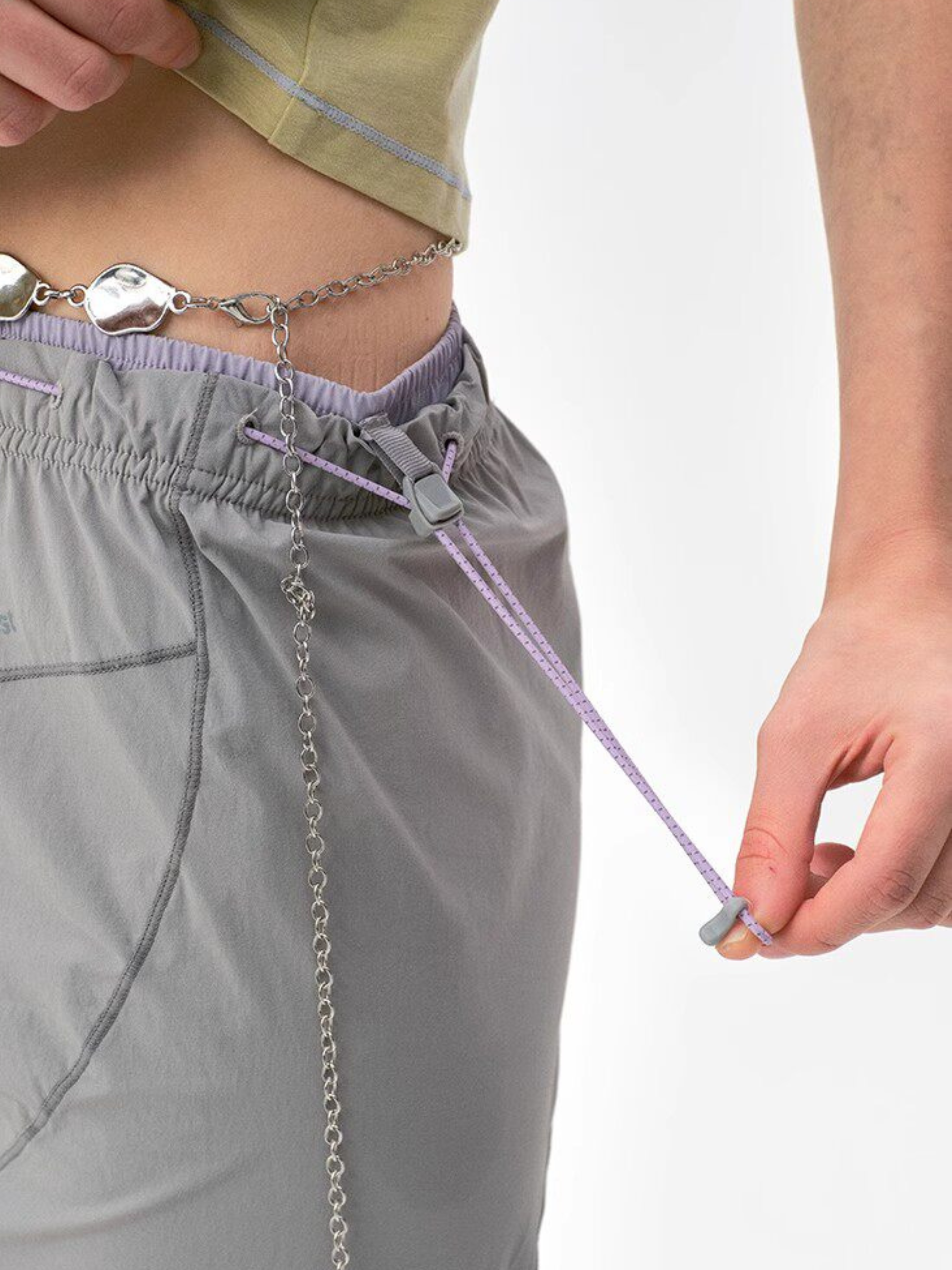 Dunewake - Women's Panelled Drawstring Waist Midi Skirt