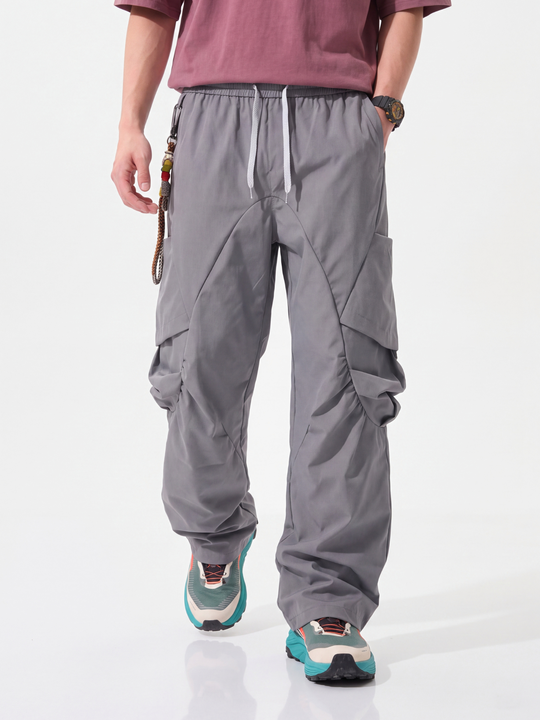 FoldDrift - Unisex Water-Repellent Lightweight Utility Parachute Pants