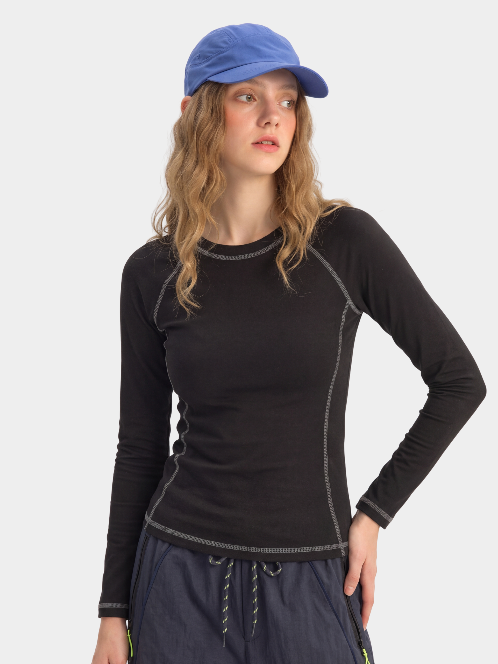 StitchFit - Women's Contrast Stitch Slim Fit Quick-Dry Long Sleeve Top