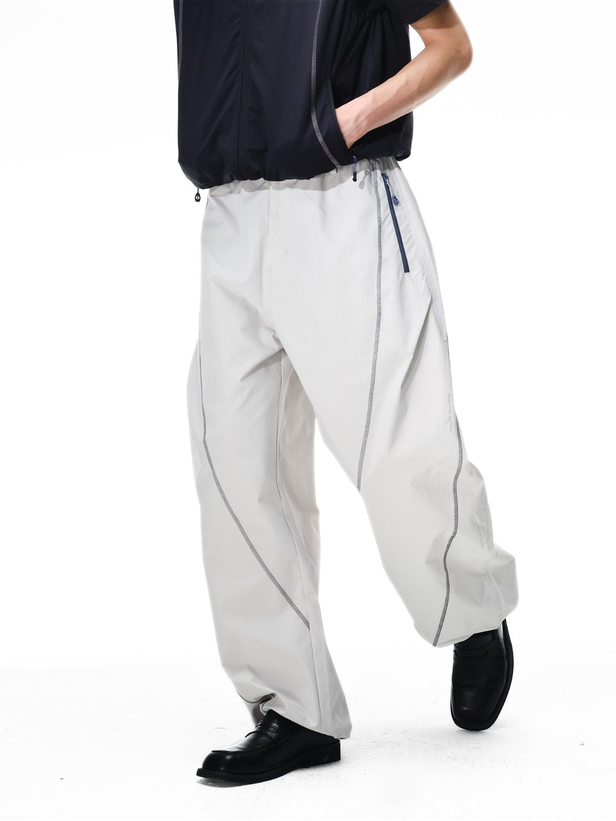 Cavefault - Water-Repellent Color-Block Curved-Leg Pants