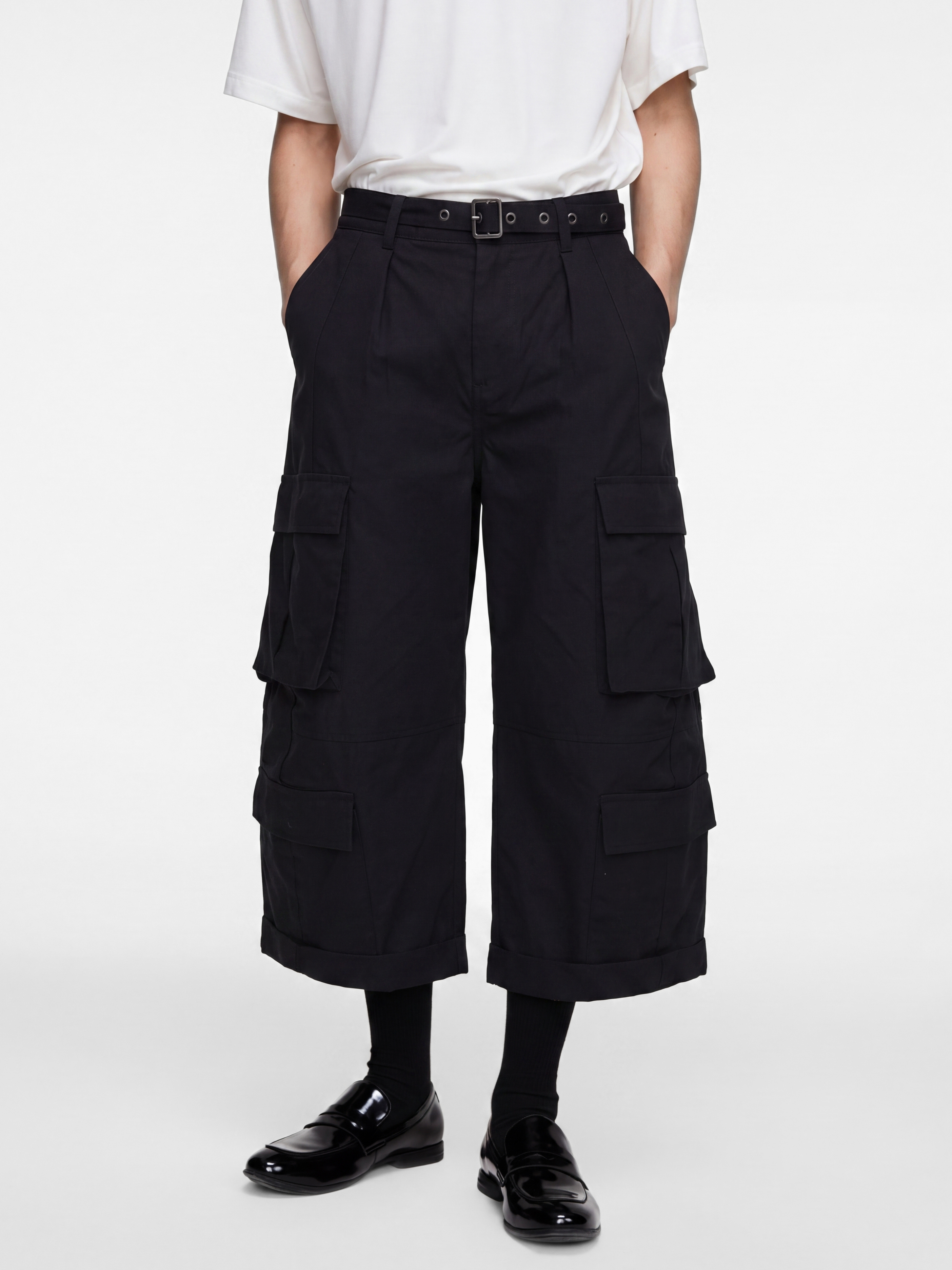 Castmark - Deconstructed Oversized-Pocket Utility Cropped Pants