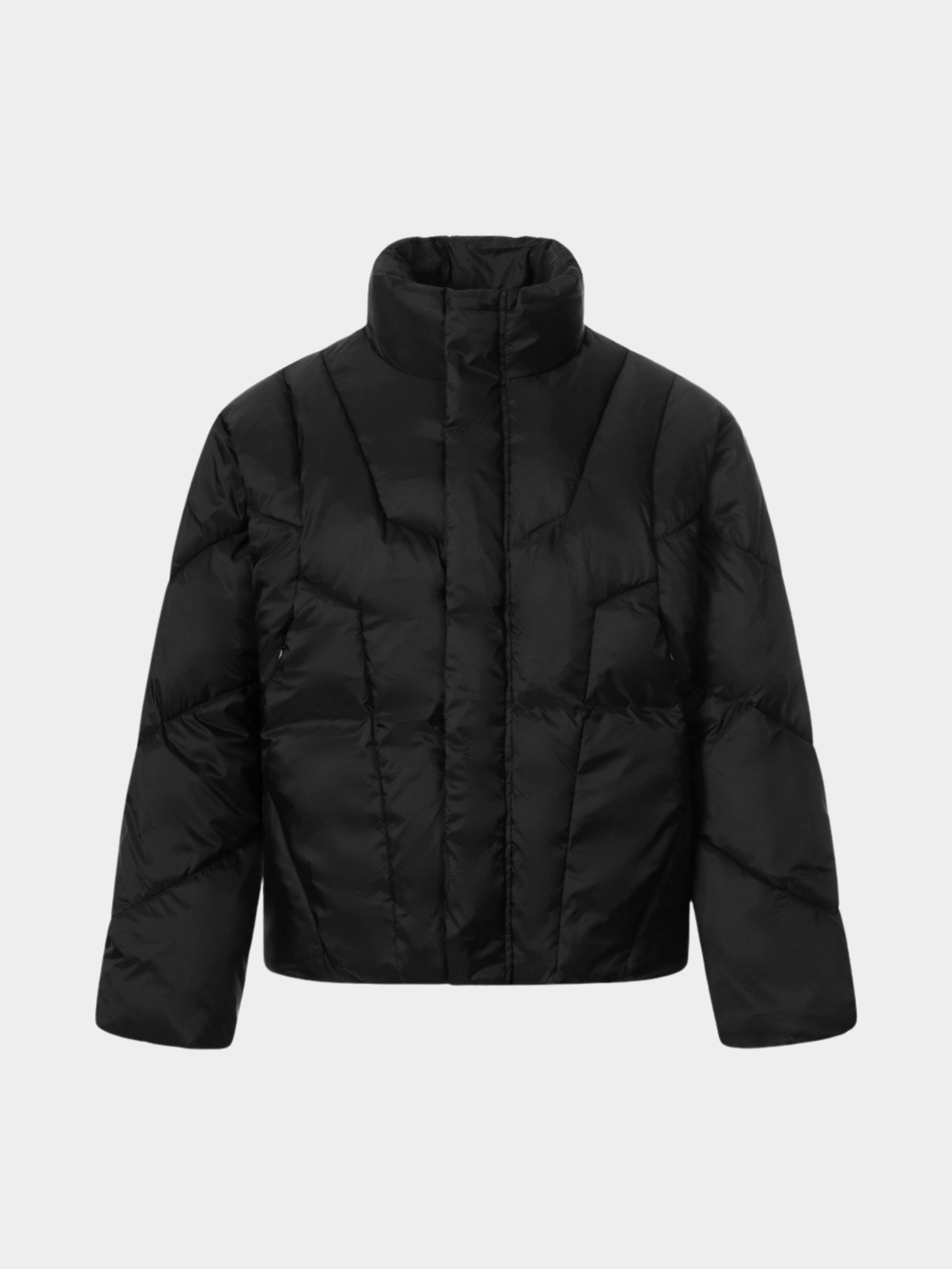 Summitline - Unisex Solid Color Stand Collar Quilted Padded Jacket