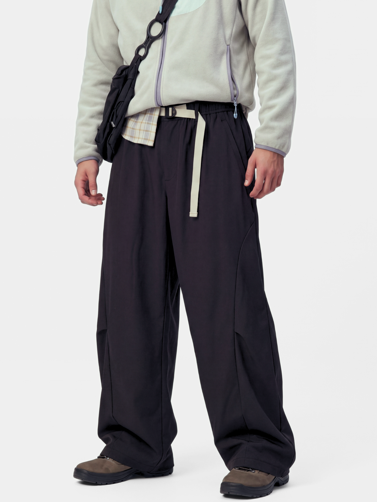FlipMist - Stretch Elastic-Waist Straight-Leg Utility Pants