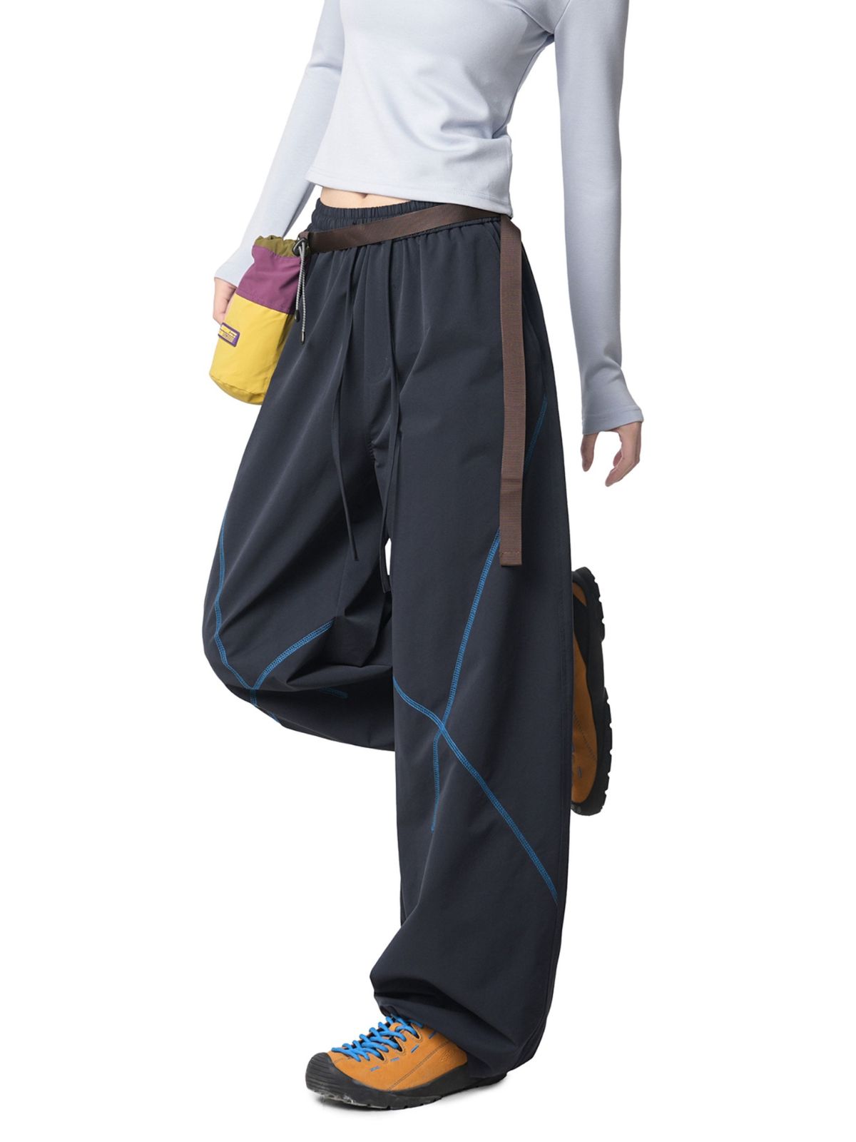 FrostDash - Lightweight Loose Colorblock Hasso Stitch Pants