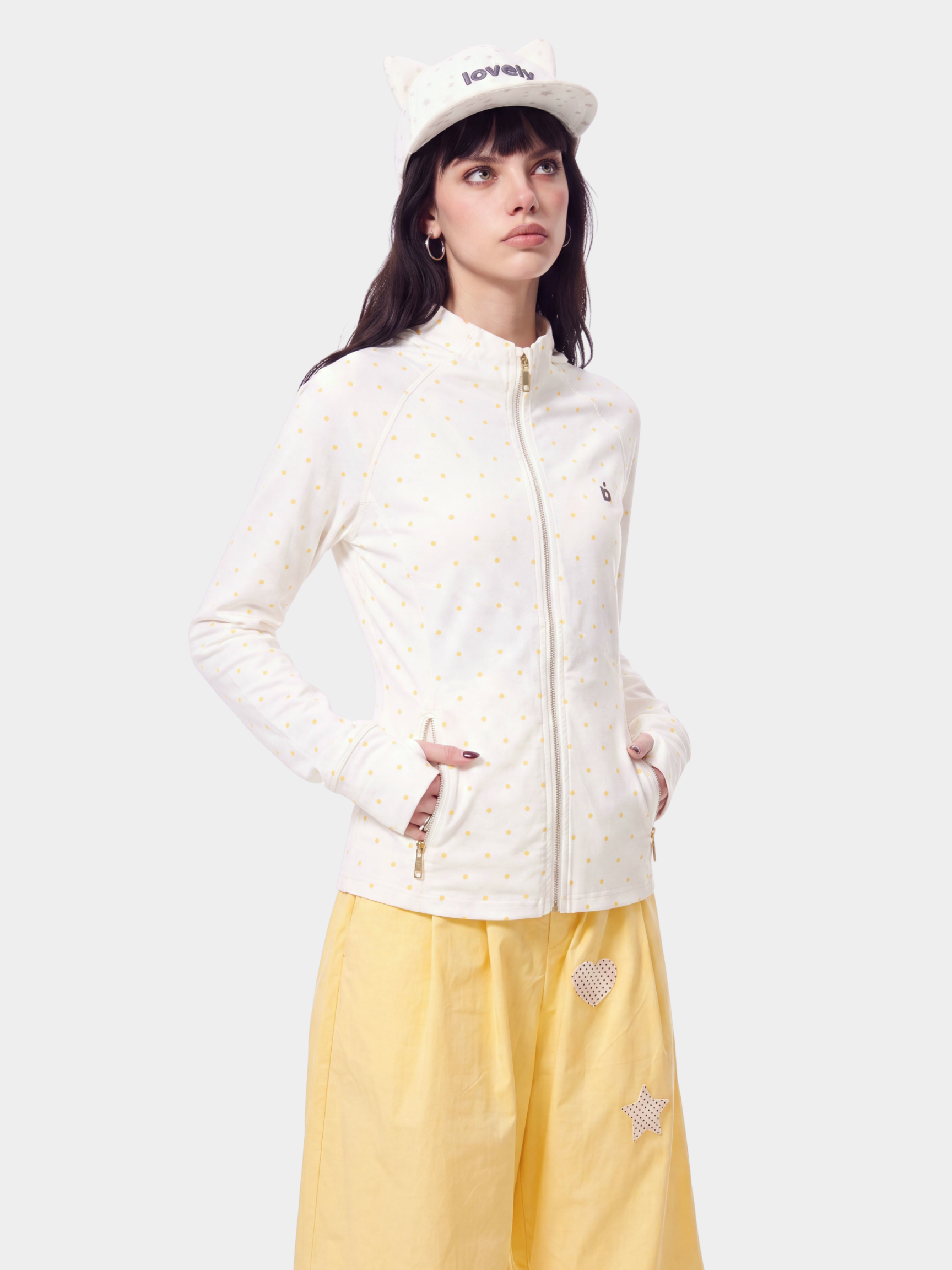 PolkaVeil - Women's UPF 50+ Polka Dot Fitted Sun Protection Jacket