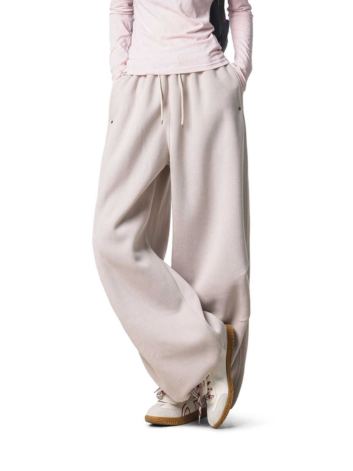 Reachpeak - Unisex Rivet-Detail Pleated Draped Paratrooper Sweatpants