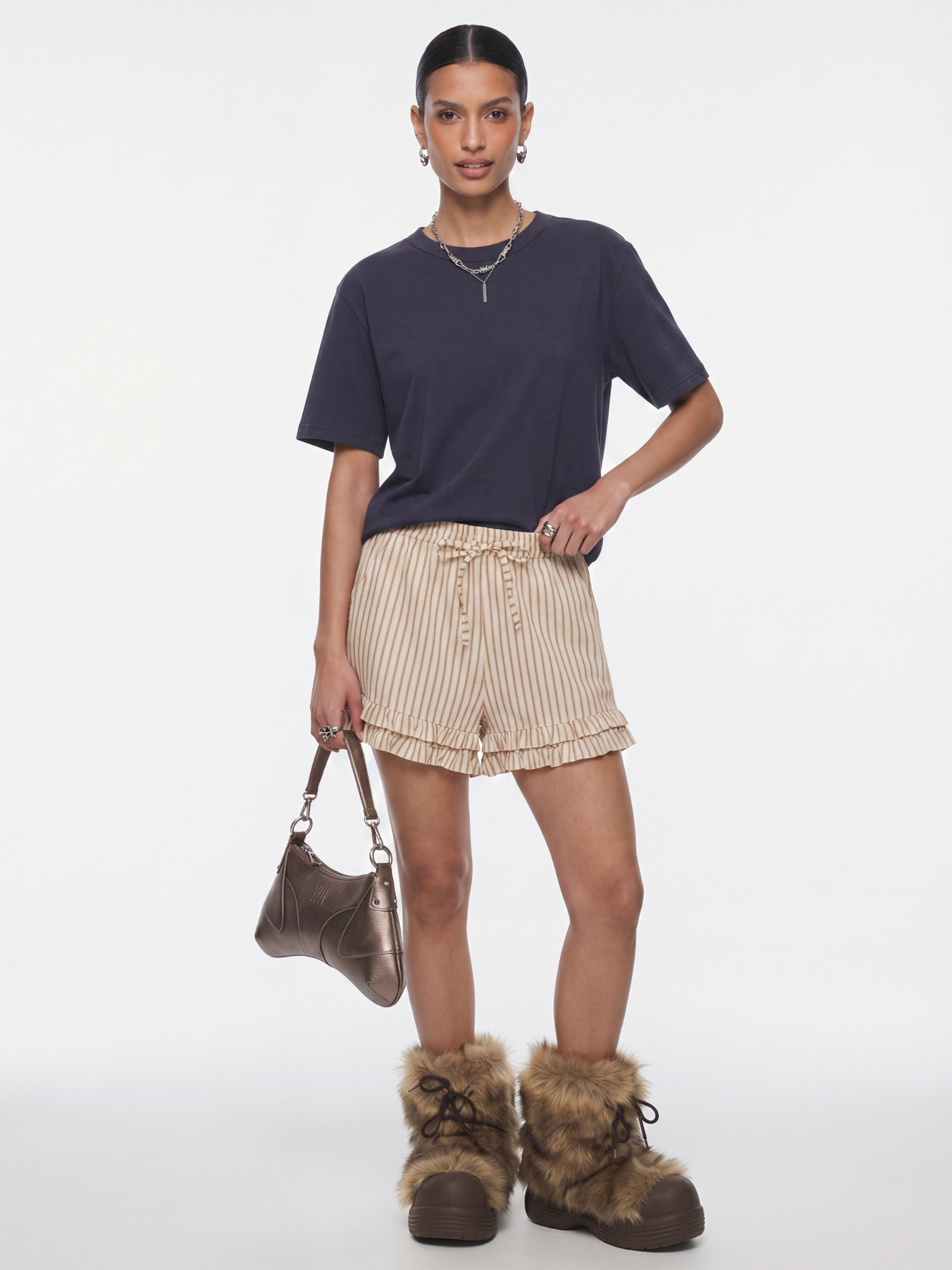 Bubble - Women's Contrast Stripe Drawstring Shorts