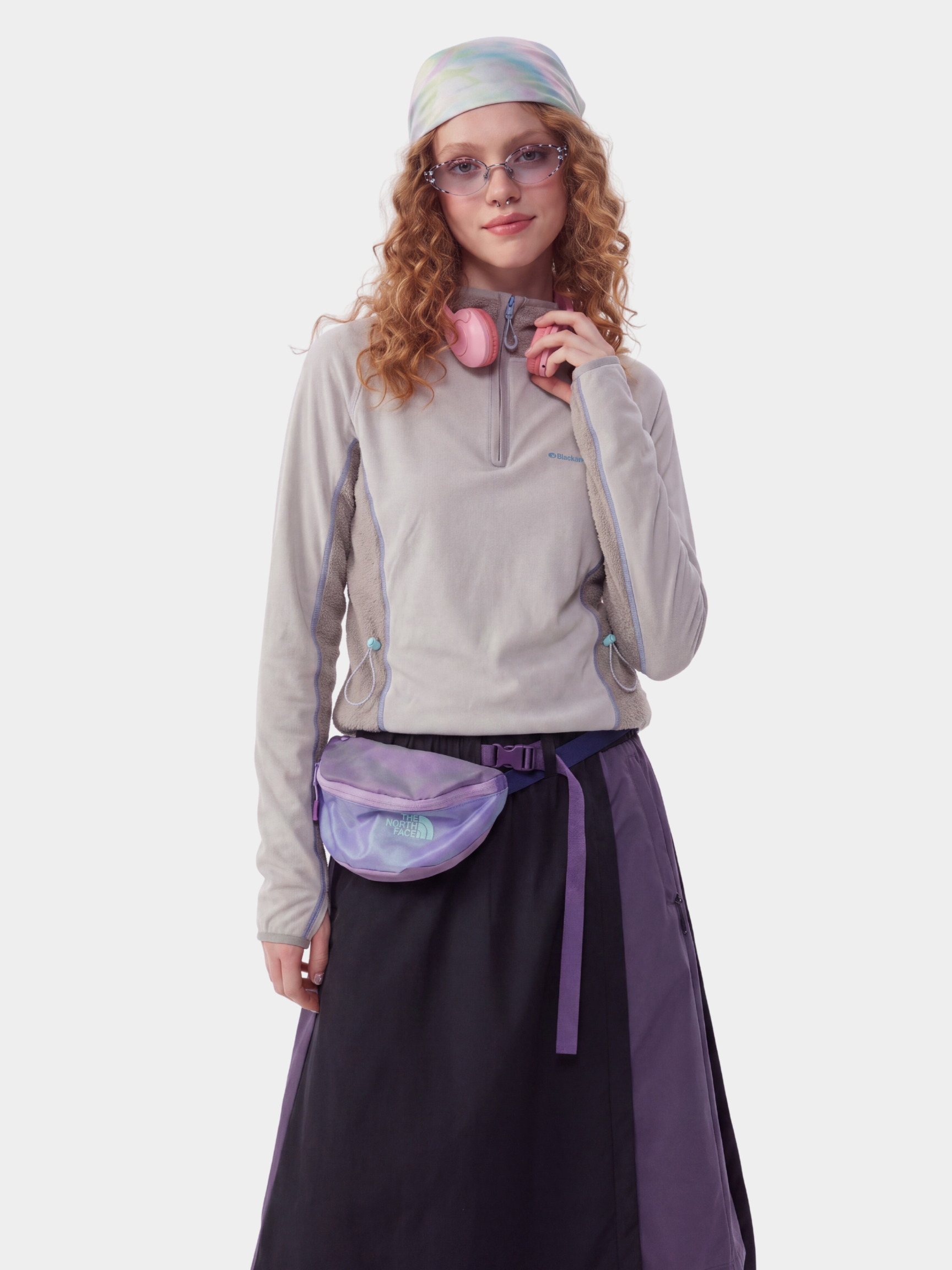 FadeSplit - Women's Fleece-Lined Utility Half-Zip Long-Sleeve Top