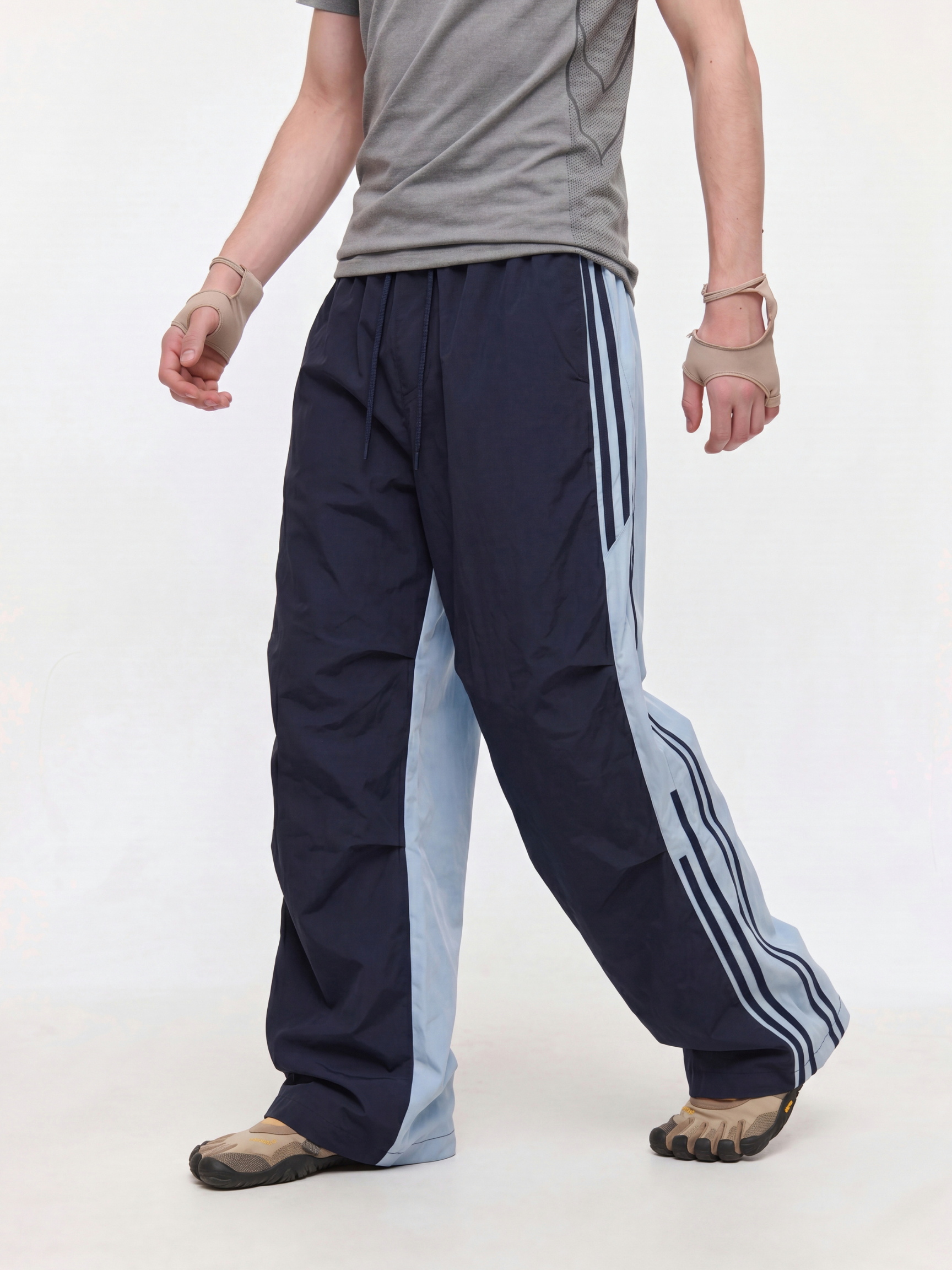 DriftFold - Unisex Water-Repellent Striped Colorblock Wide-Leg Pants
