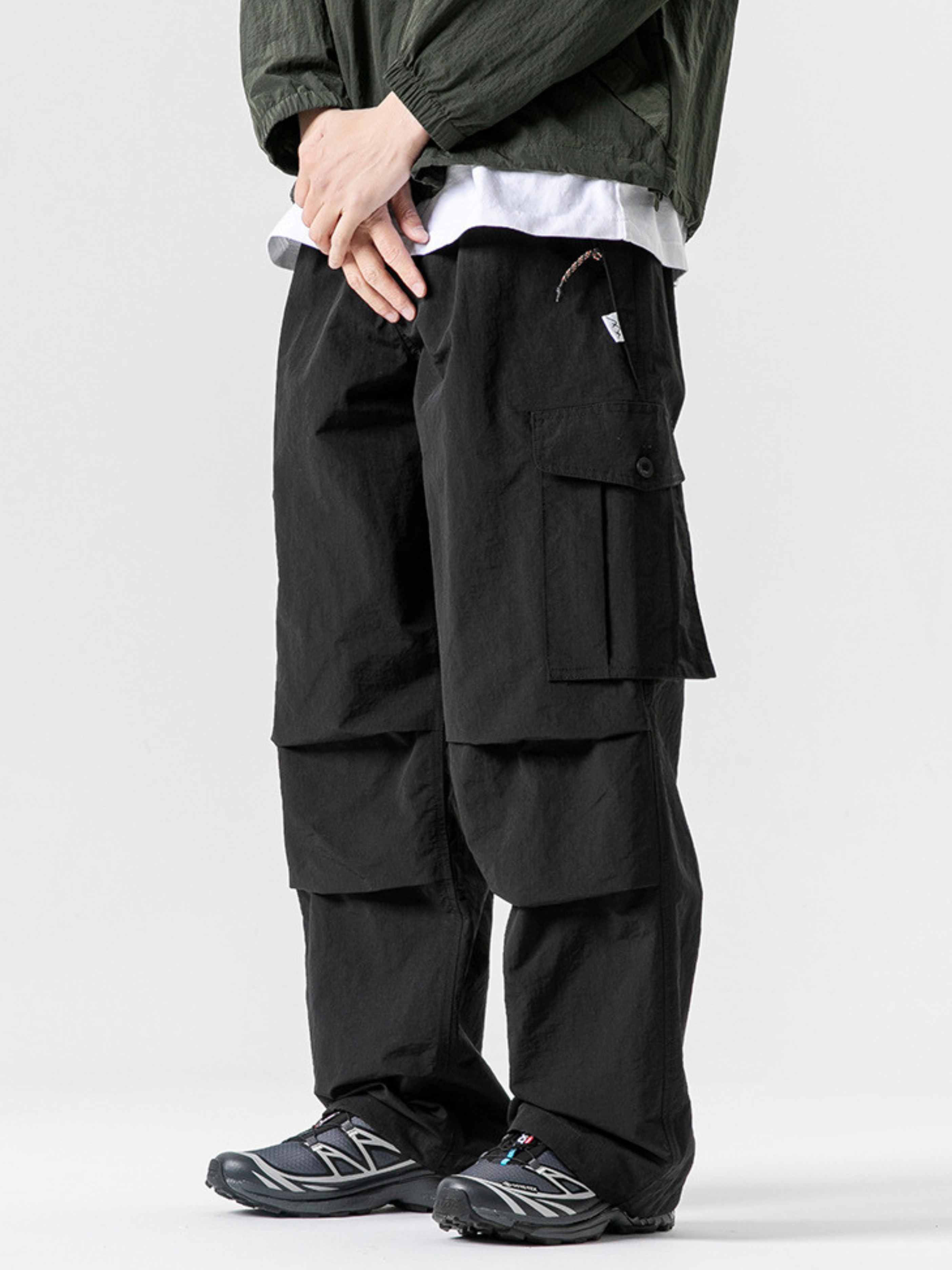 FoxPort - Unisex Loose Fit Fleece-Lined Paratrooper Pants