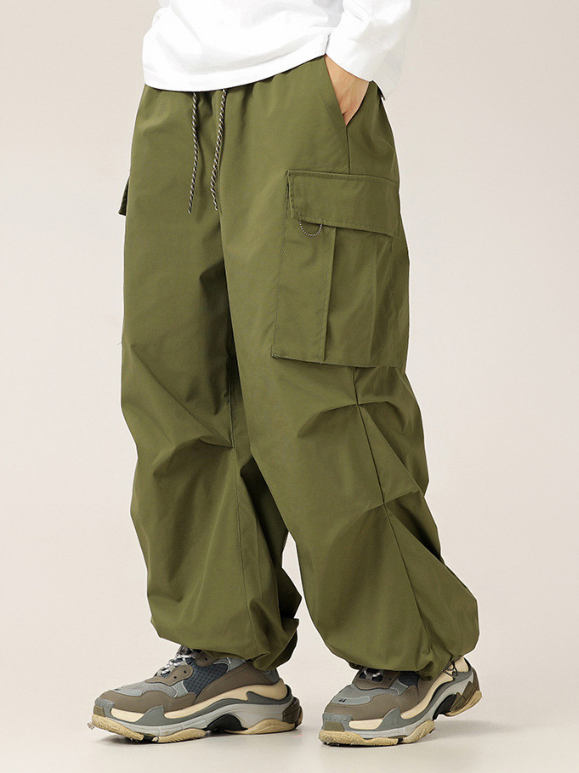 EagleScope - Unisex Retro Utility Embroidered Cargo Pants with Adjustable Hem GONGGAR SPORTS