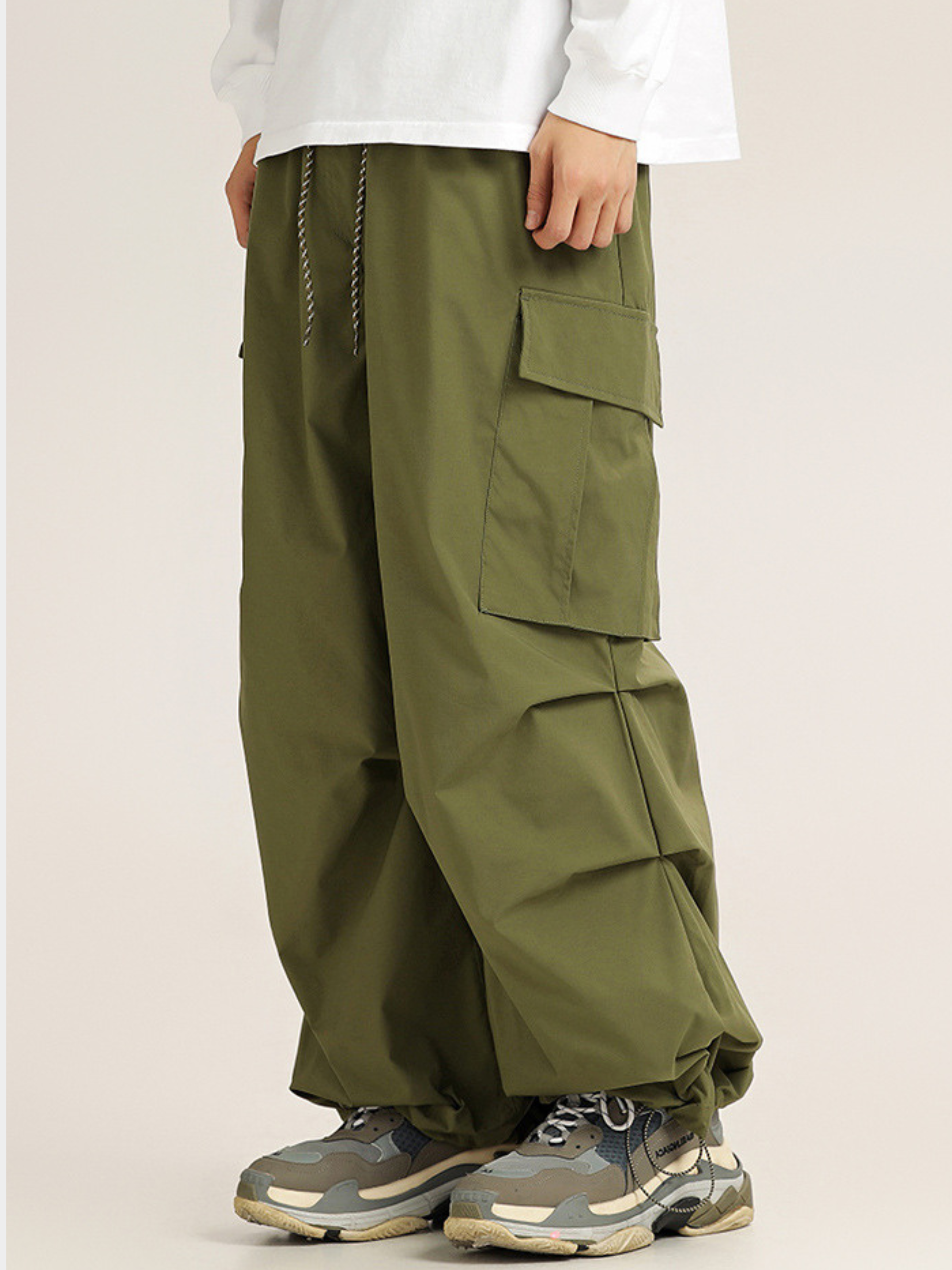 EagleScope - Unisex Retro Utility Embroidered Cargo Pants with Adjustable Hem GONGGAR SPORTS