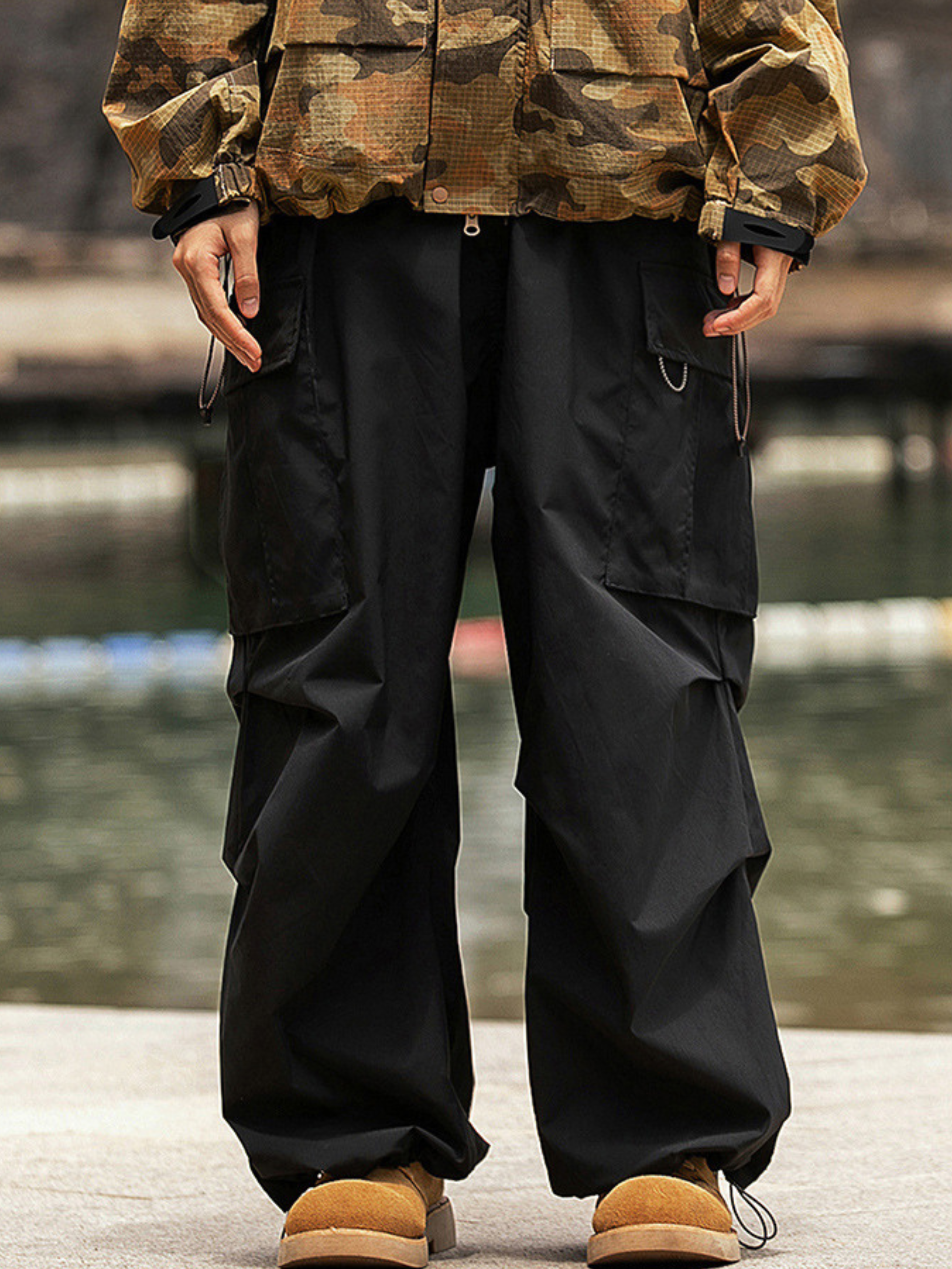 EagleScope - Unisex Retro Utility Embroidered Cargo Pants with Adjustable Hem GONGGAR SPORTS