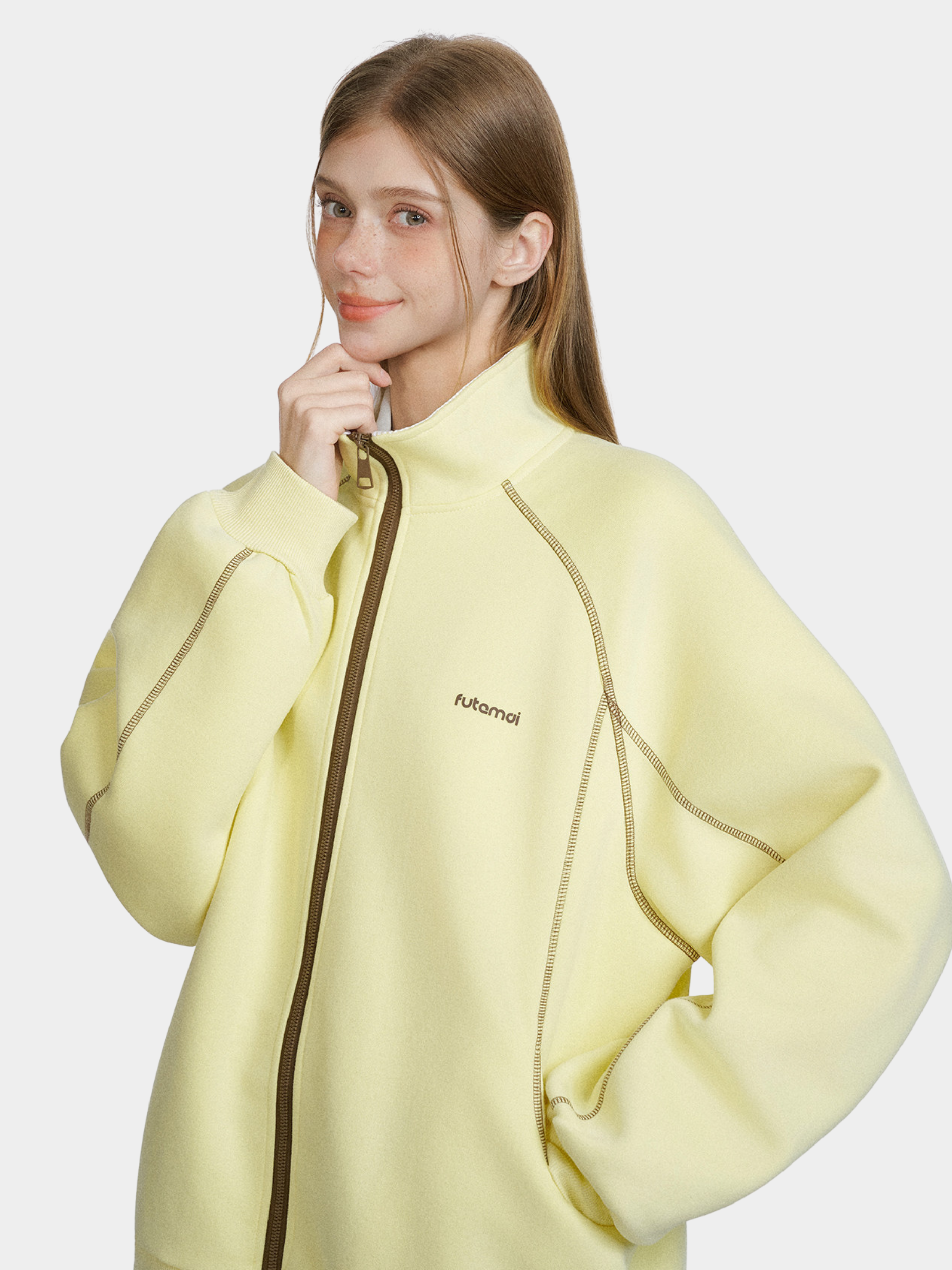 Cragzone - Women's Cotton-Blend Zip-Up Stand-Collar Jacket –