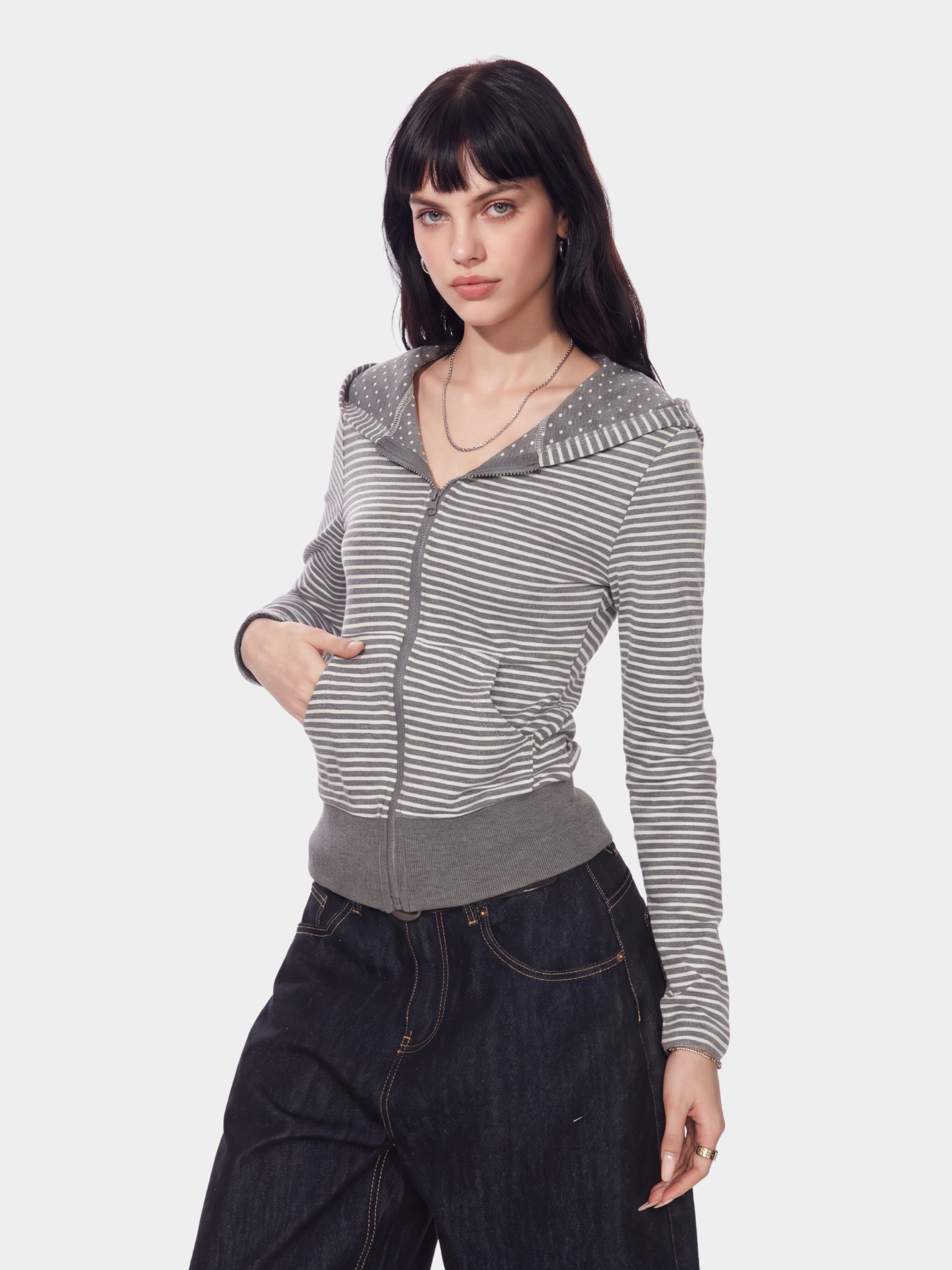 FlipStripe - Women's Reversible Stripe & Spot Print Jacket