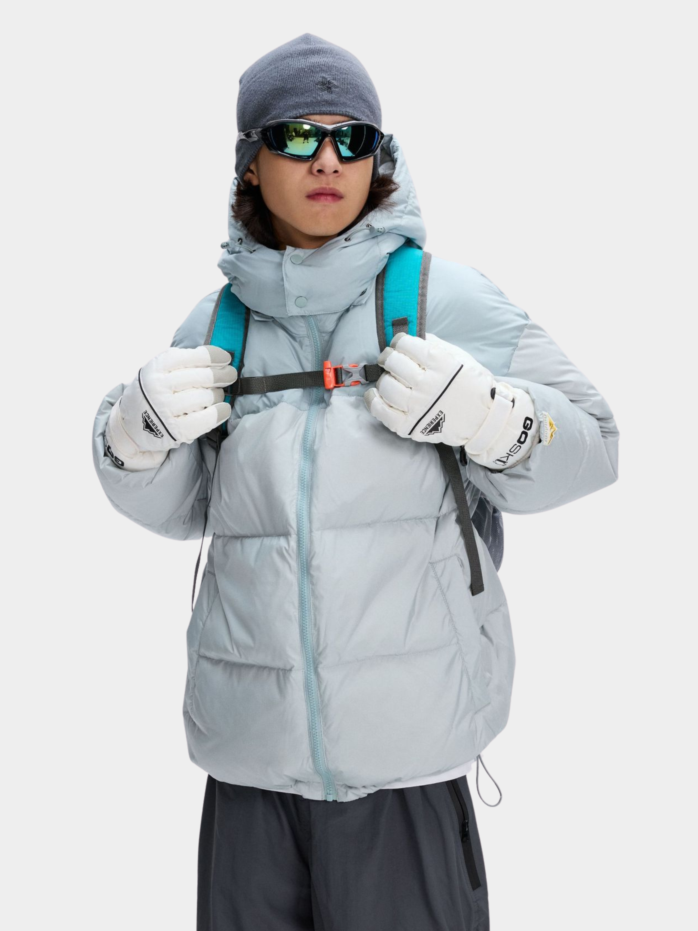 BluffPeak - Unisex Detachable Hood Water-Repellent Duck Down Jacket GONGGAR SPORTS