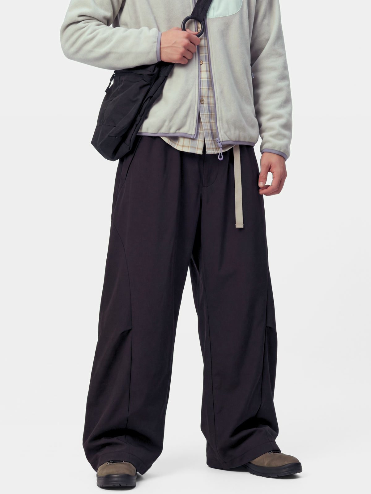 FlipMist - Stretch Elastic-Waist Straight-Leg Utility Pants