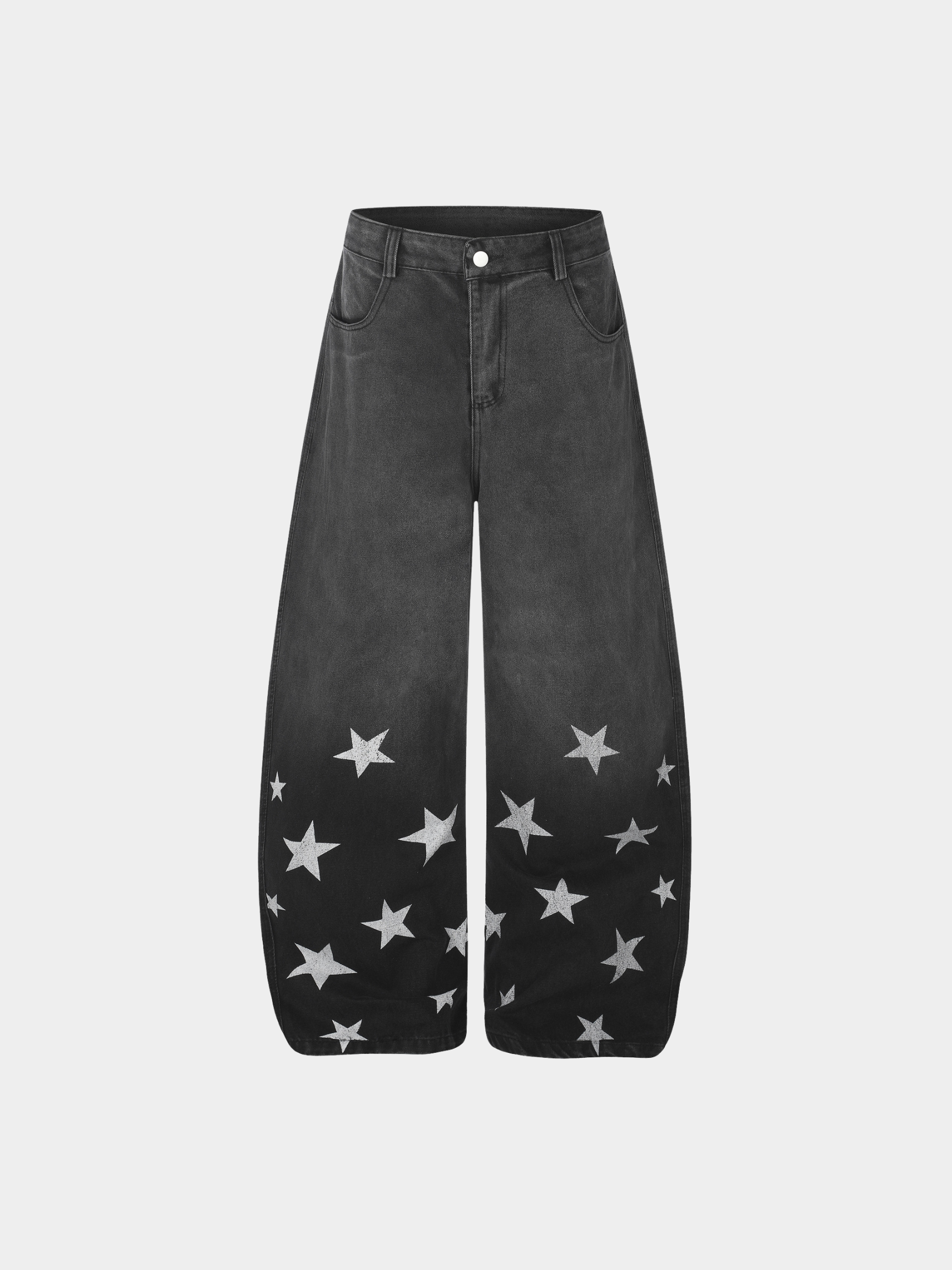 Fieldtrace - Unisex Washed Gradient Star-Print Baggy Jeans