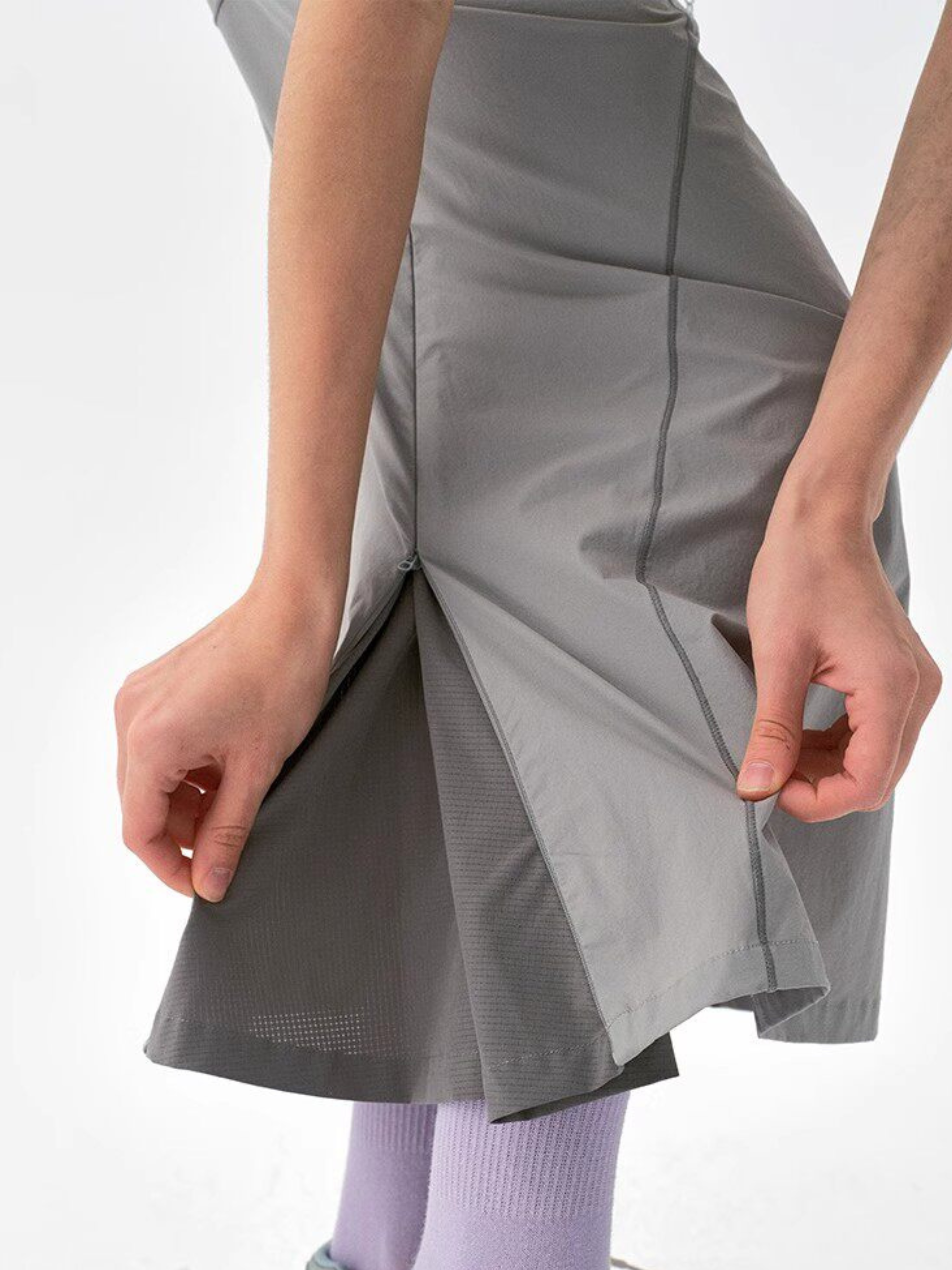 Dunewake - Women's Panelled Drawstring Waist Midi Skirt