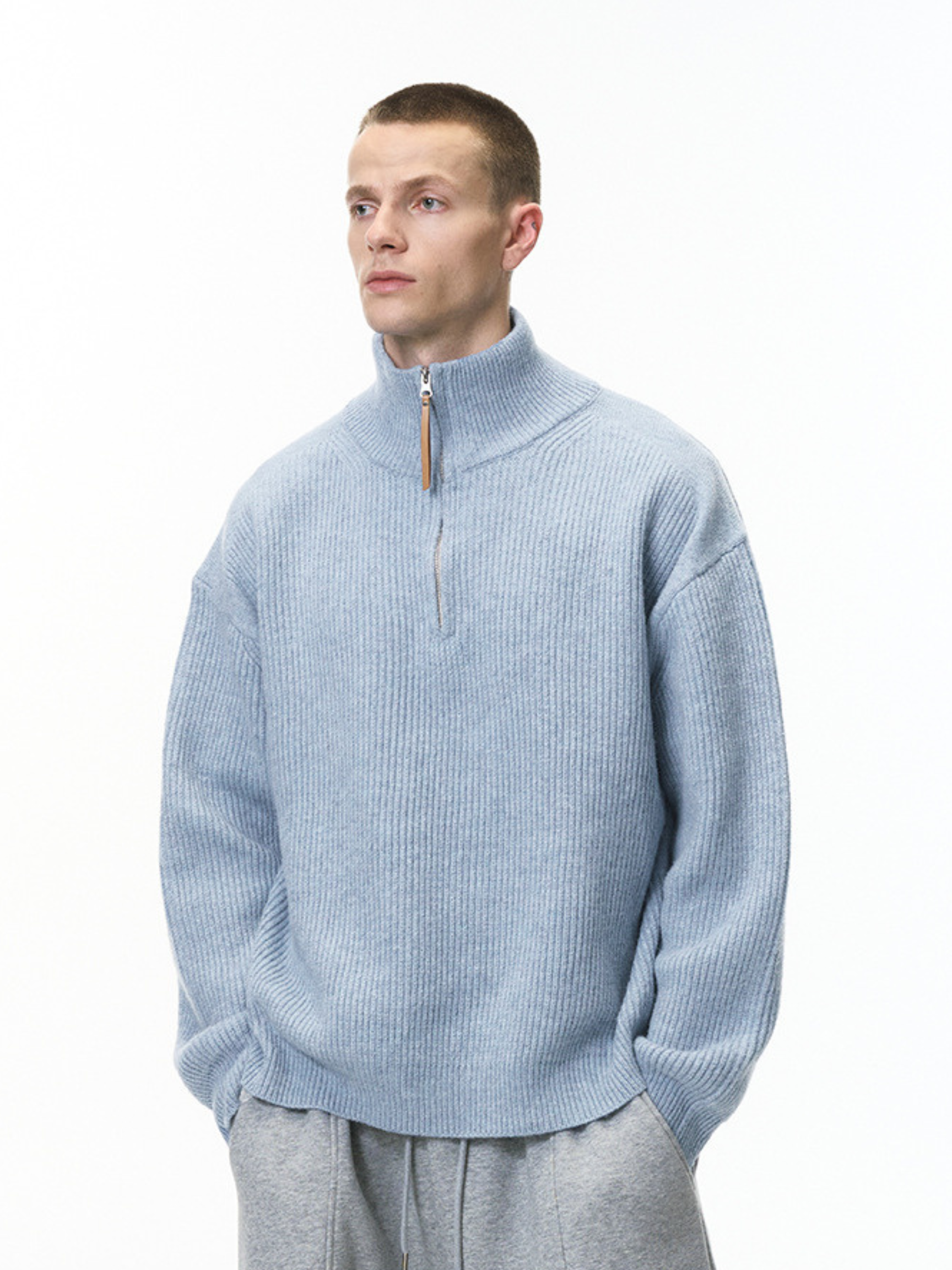 Thistle - Half-Zip High-Neck Knit Sweater