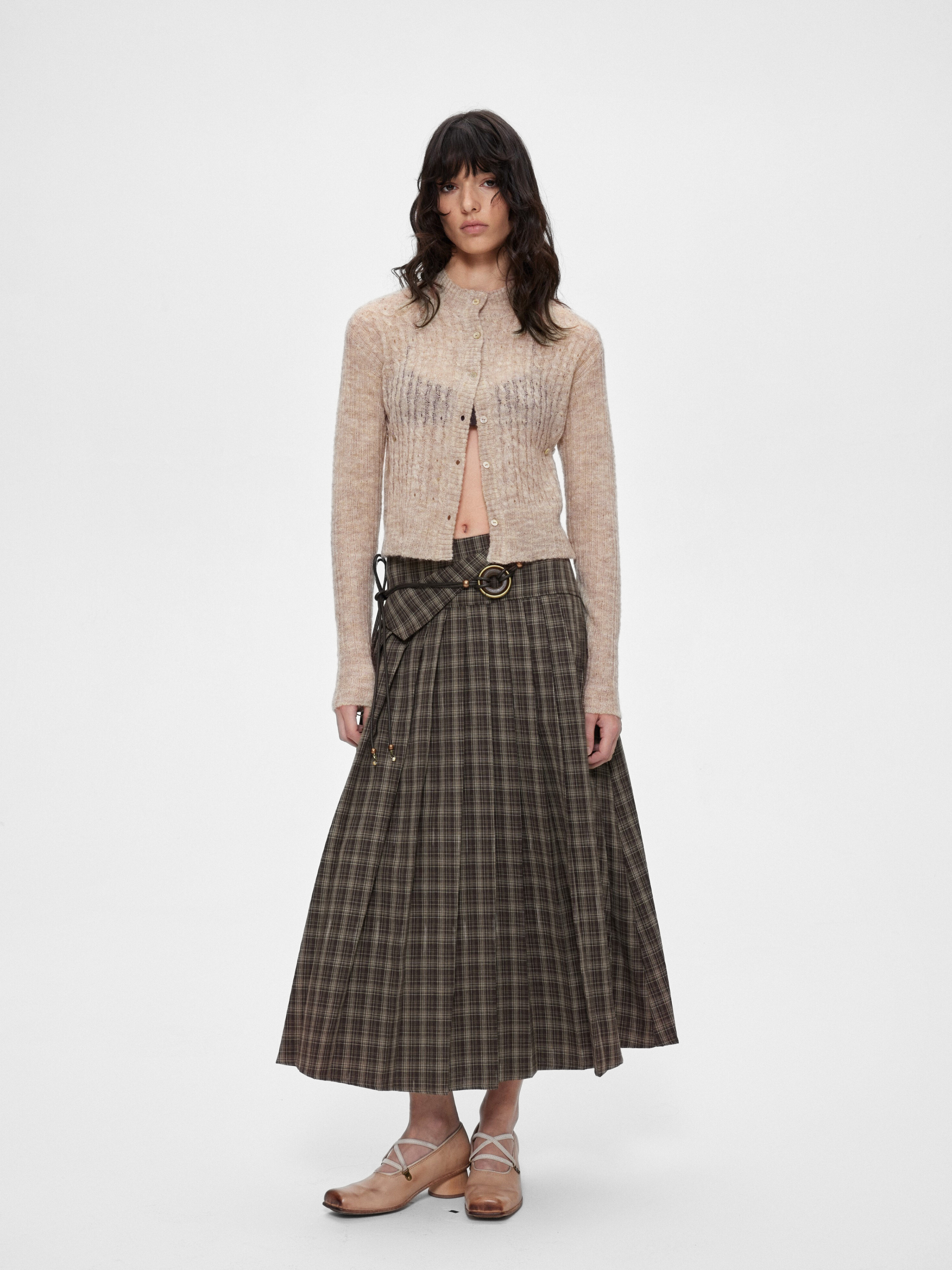 Ashglow - Women's Wool-Mohair Blend Buttoned Sweater