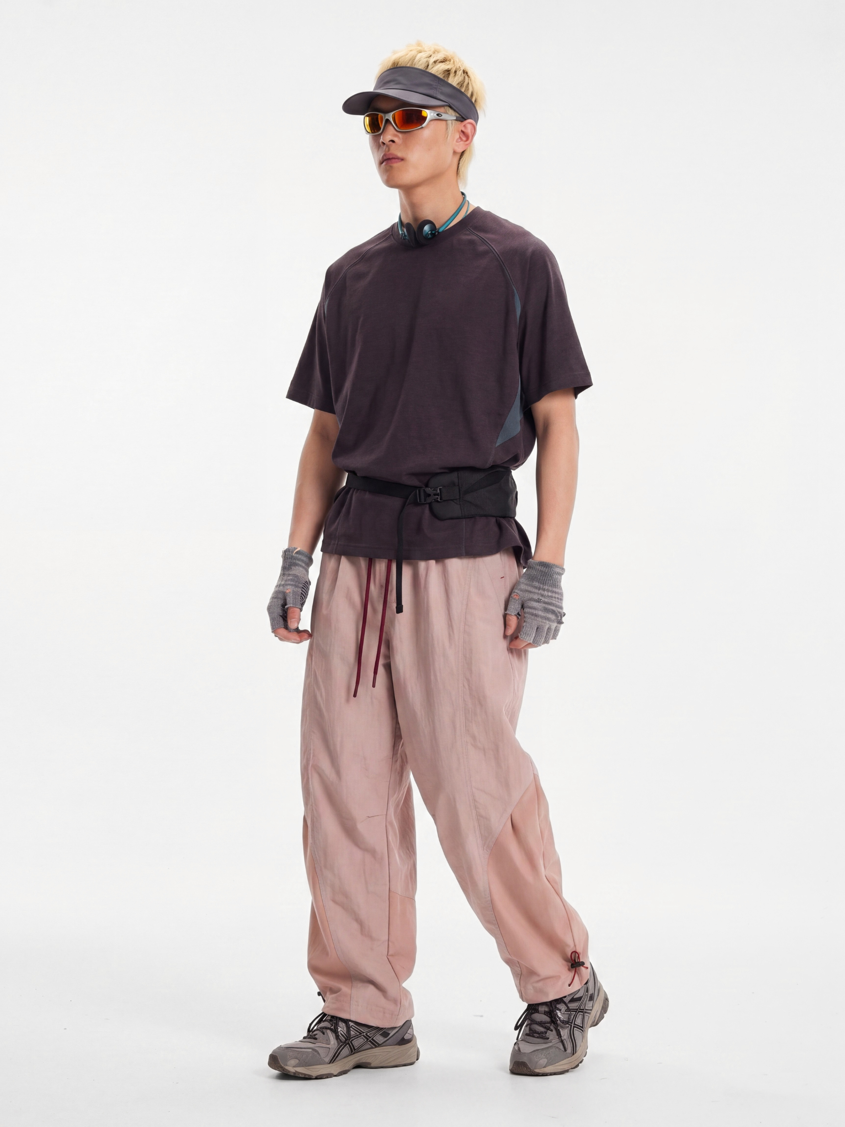TieRidge - Unisex Lightweight Breathable Contrast-Stitch Paratrooper Pants