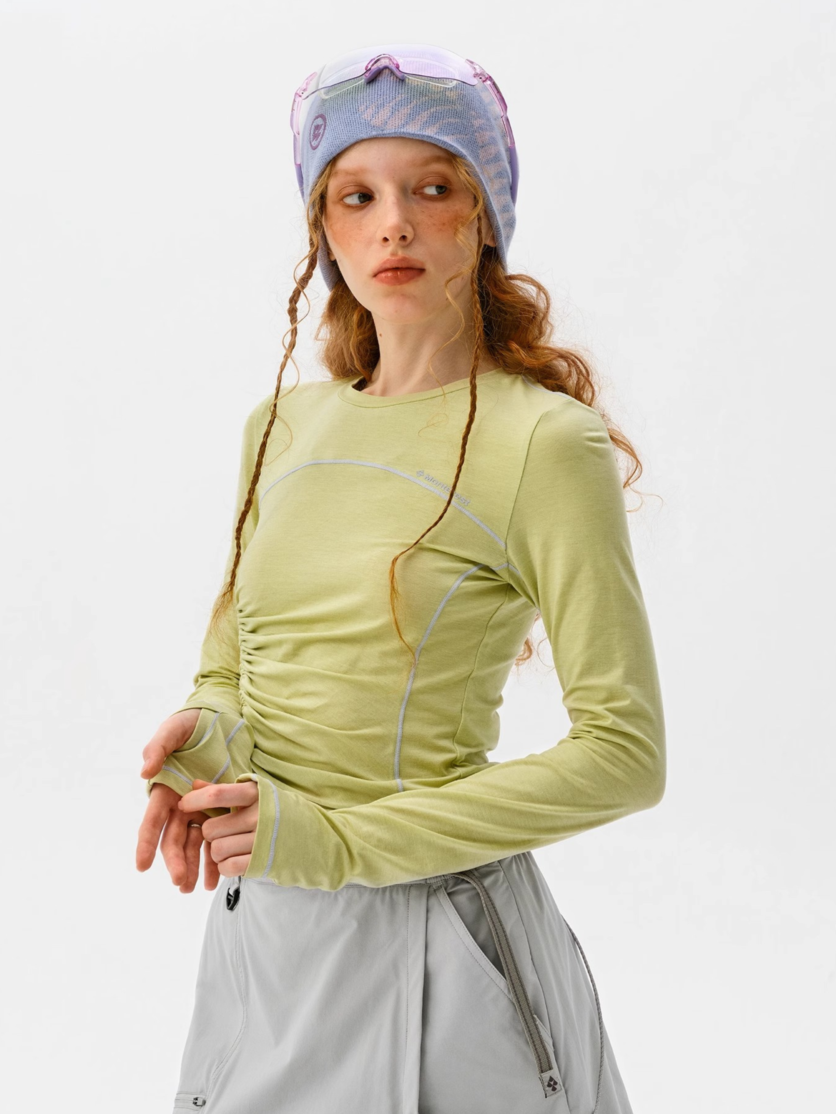 Cragnest - Women's 5A Antibacterial Wool Blend Ruched Quick-Dry T-Shirt