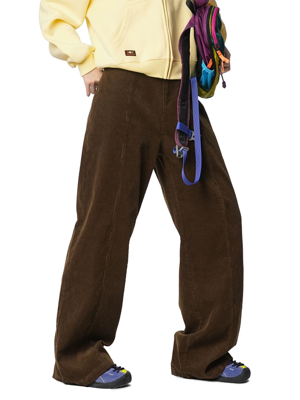 Foresttrek - Unisex Cotton Corduroy Curved-Leg Wide-Leg Pants