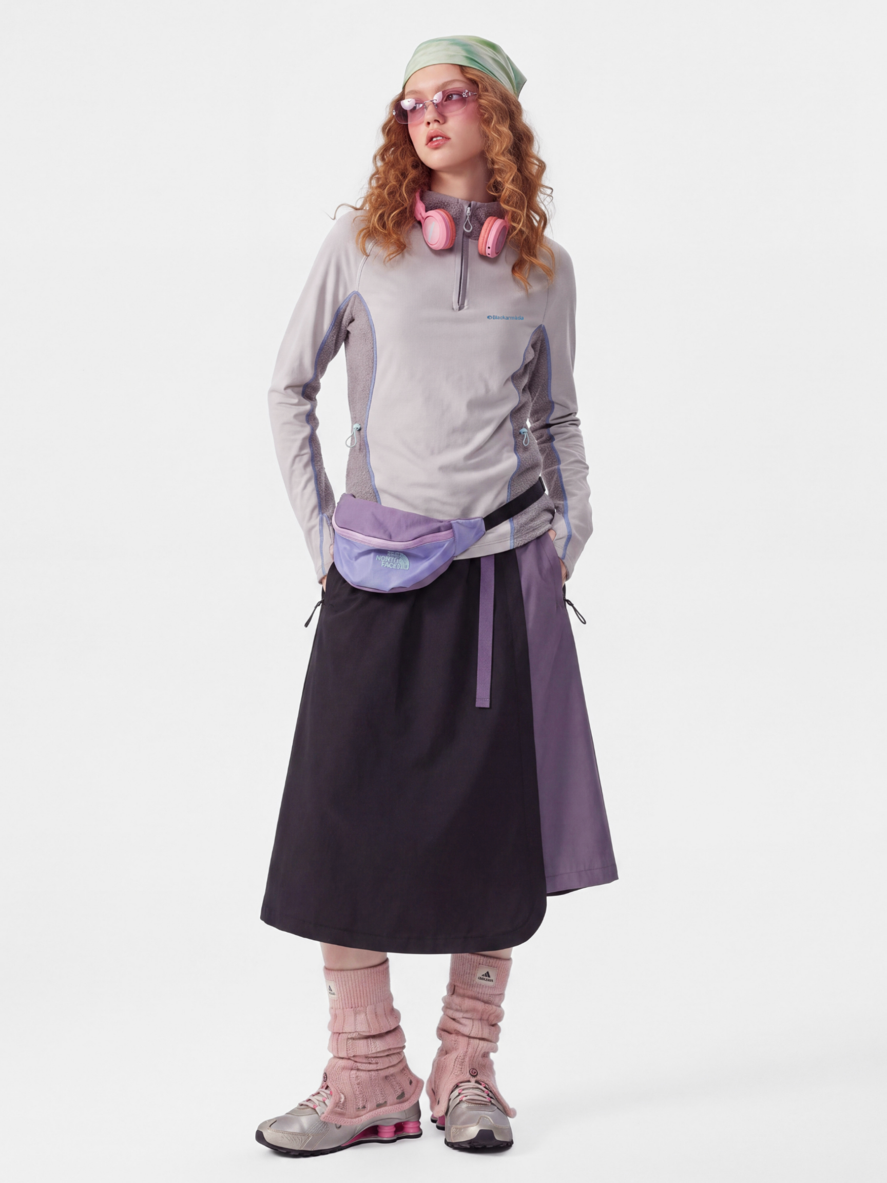 FadeSplit - Women's Fleece-Lined Utility Half-Zip Long-Sleeve Top