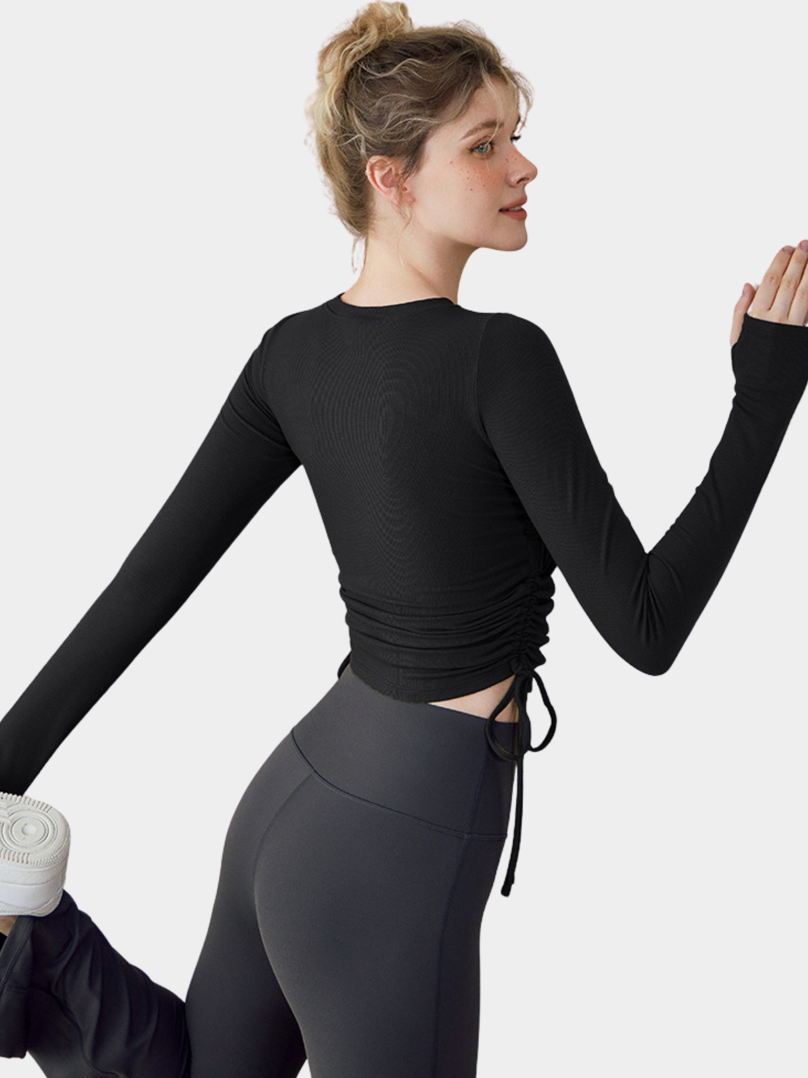 Ashbluff - Women's Hollow-Out Knit Built-In Bra Pads Base Layer Top